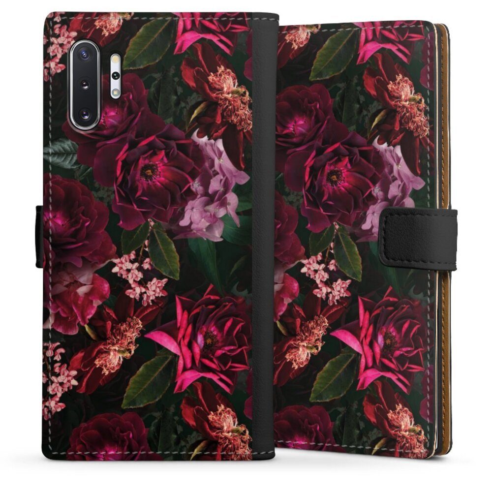 DeinDesign Handyhülle Rose Blumen Blume Dark Red and Pink Flowers, Samsung Galaxy Note 10 Plus Hülle Handy Flip Case Wallet Cover