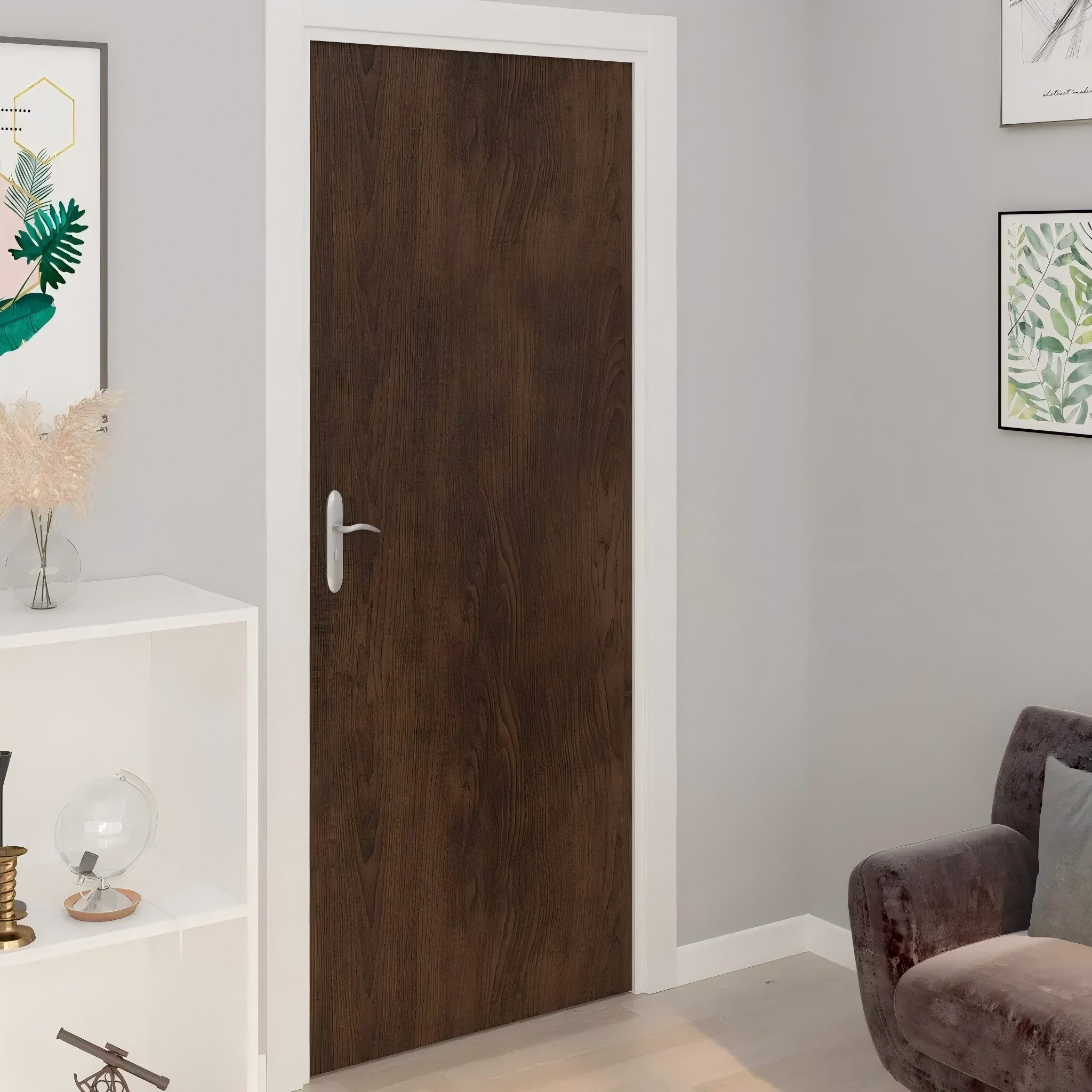 vidaXL Fensterfolie vidaXL Selbstklebende Türfolien 2 Stk. Dunkle Eiche 210 x 90 cm PVC