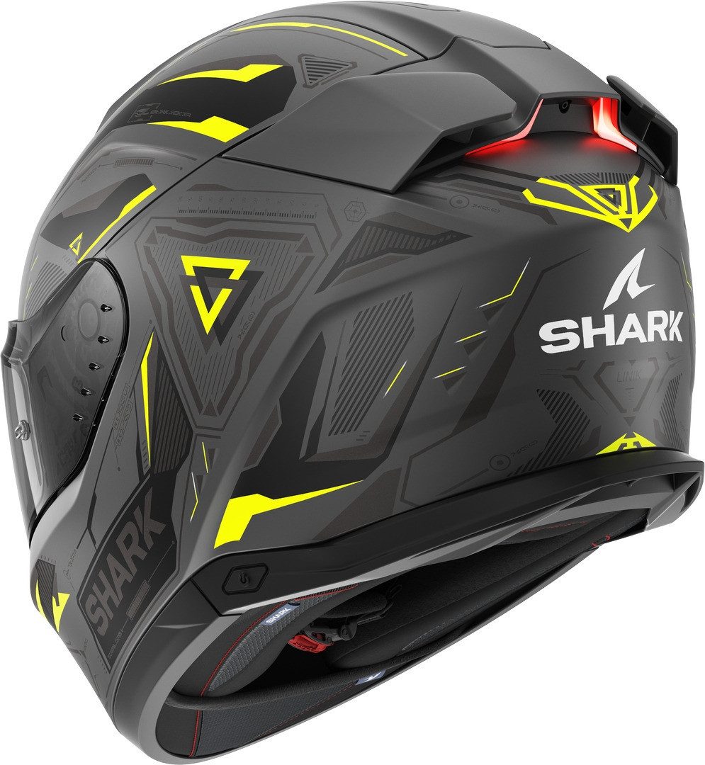 Shark Motorradhelm Skwal i3 Linik Helm, integriertes Sonnenvisier,geeignet für Brillenträger,Pinlockschei