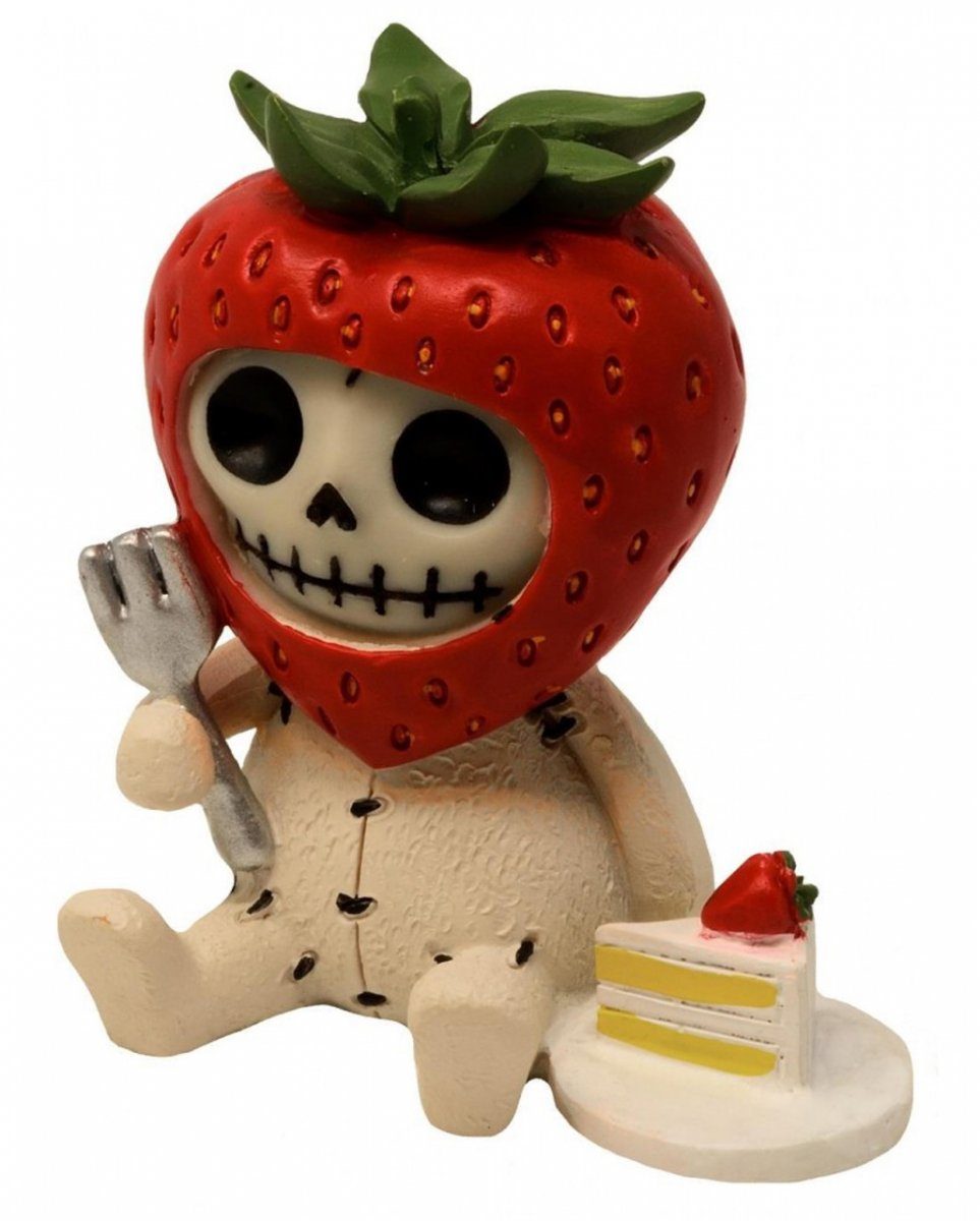 Horror-Shop Dekofigur Kleine - Figur Furrybones Strawberry Skelettfigur