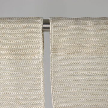 Scheibengardine Mini Flächenvorhang 2280-13 beige weiß 3tlg., Miniflächenvorhang, Clever-Kauf-24, Scheibengardine