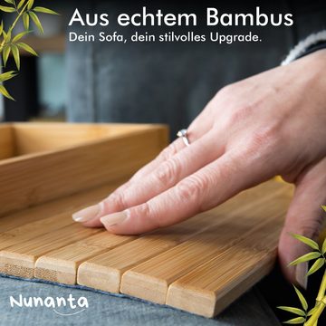 Nunanta Tablett Bambus-Sofatablett: FSC-zertifiziert mit Anti-Rutsch-Unterlage, Bambus