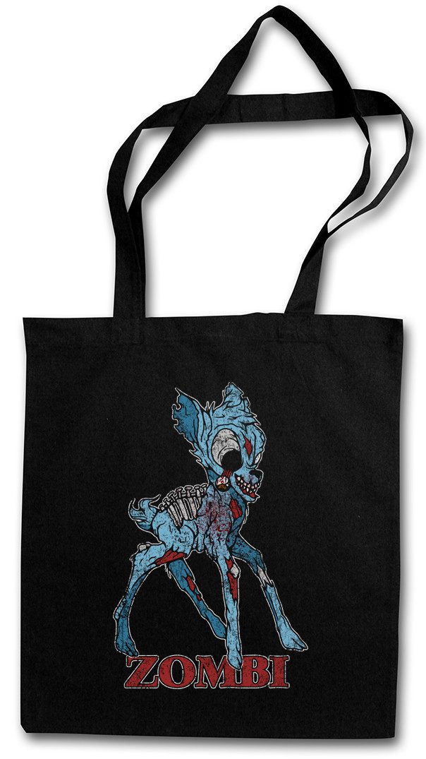 Beuteltasche Zombi II Stofftasche Reh Hirsch Bambi Deer Fun Dracula Vampir Vampire