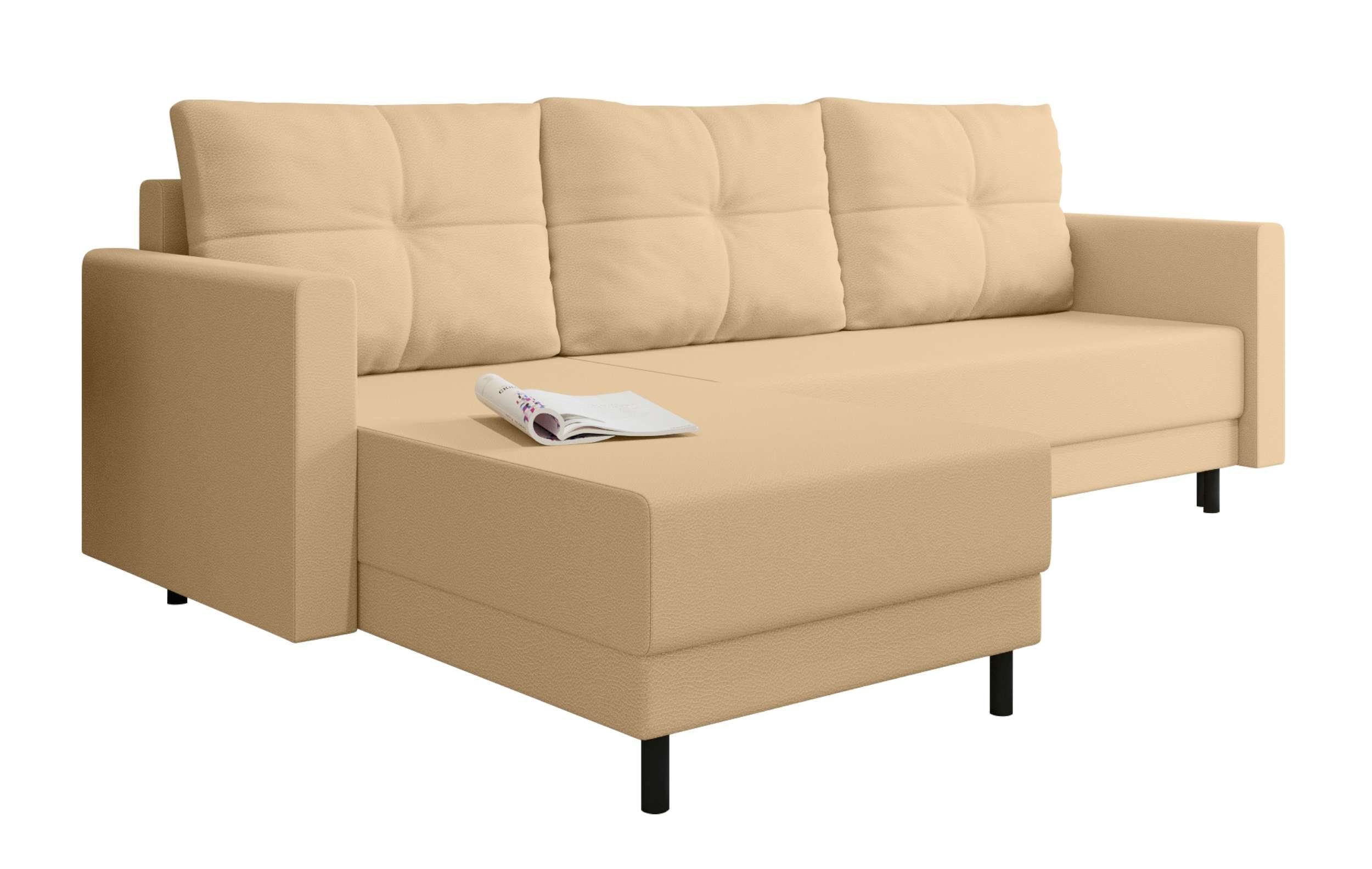 Paloma, mit Stylefy L-Form, Bettfunktion, Sitzkomfort, Sofa, Modern Eckcouch, mit Bettkasten, Design Ecksofa