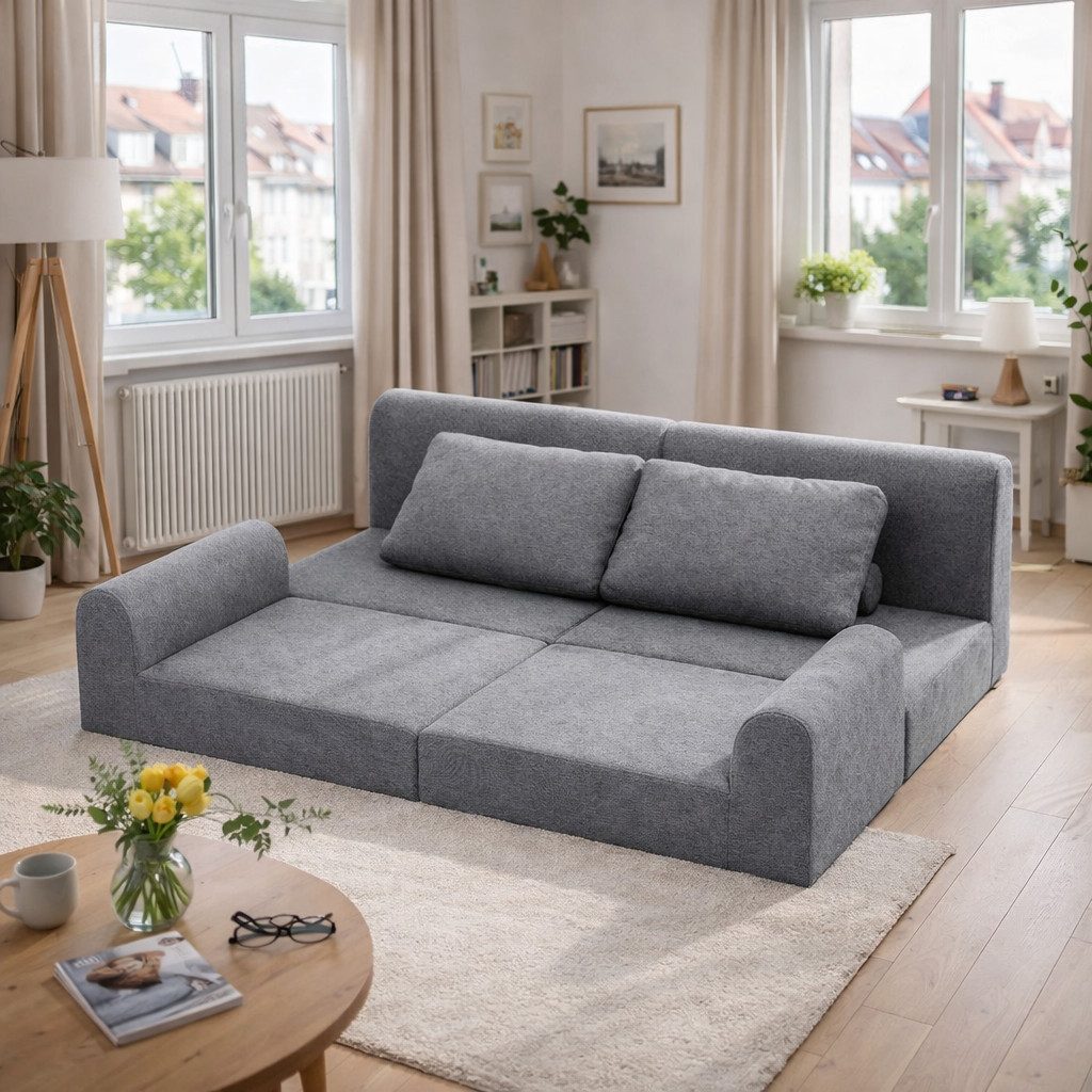 GLP Schlafsofa Komprimiertes Bodensofa 160 cm, Set, 3-in-1 Schlafsofa, klappbar, platzsparend für kleine Räume