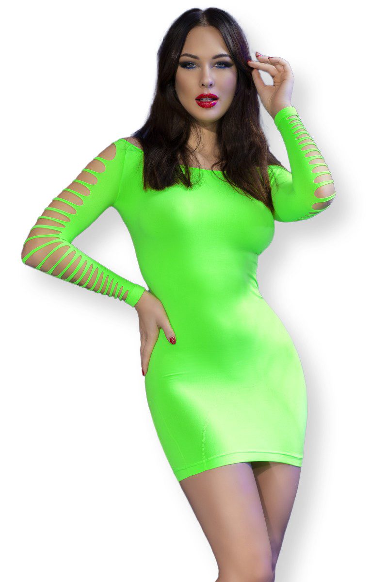 Minikleid Chilirose - Nahtloses Minikleid CR4617 neongrün
