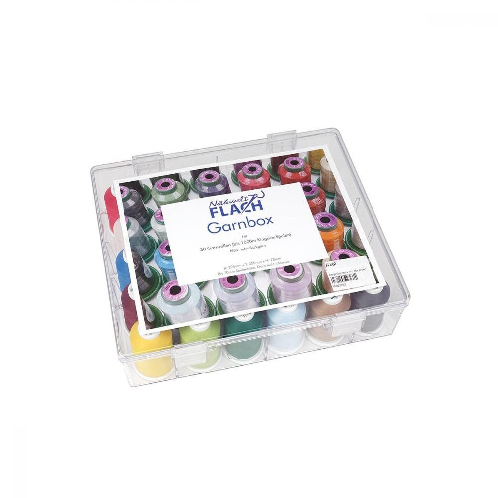 Madeira - Garnbox gefüllt mit 15 Farben Madeira Overlock-Bauschgarn Overlockgarn