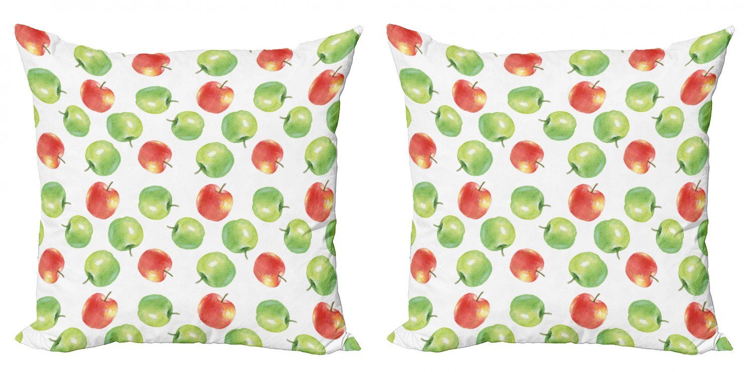 Kissenbezüge Aquarell Apfel (2 Digitaldruck, Modern Doppelseitiger Abakuhaus Stück), Frucht-Muster Accent