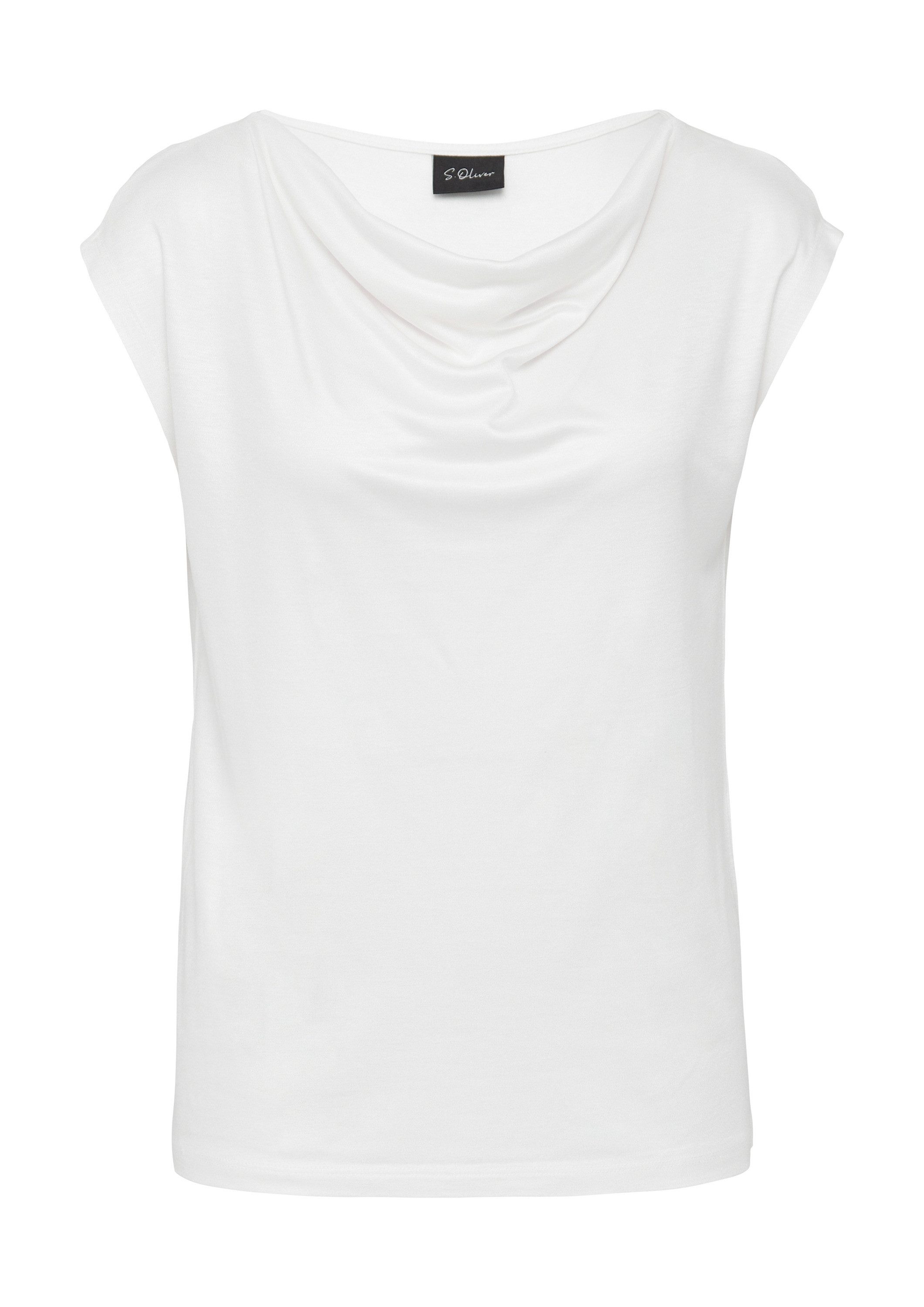 s.Oliver Kurzarmshirt T-Shirt Viskoseshirt aus Interlock-Jersey mit Wasserf günstig online kaufen