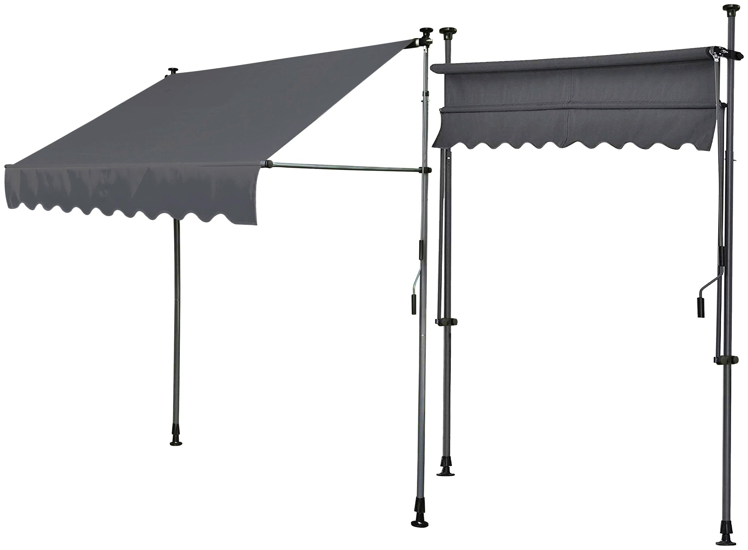 Thumbnail - Quick Star Klemm-Senkrechtmarkise 250 cm Breite, 130 cm Ausfall, Neigungswinkel verstellbar