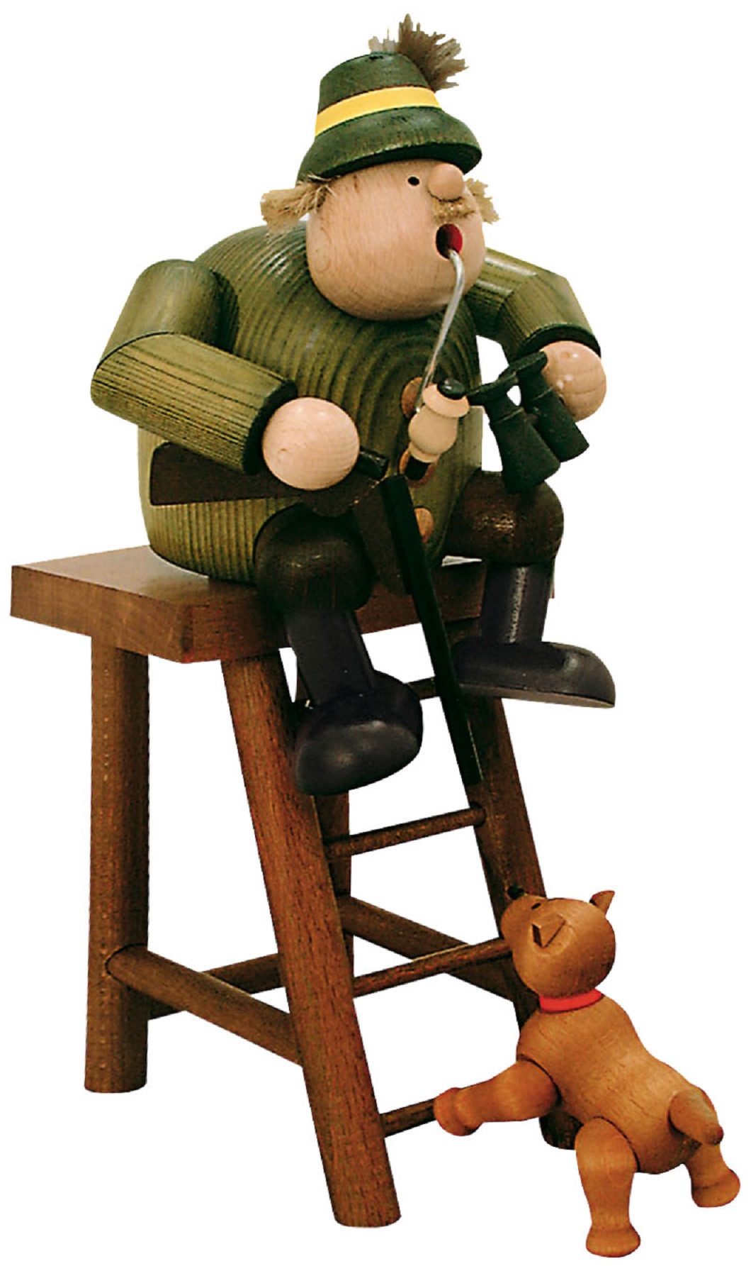 KWO Kunstgewerbe Werkstätten Räuchermännchen KWO Räuchermann Jäger auf Hochsitz, (1 St), Handarbeit aus dem Erzgebirge