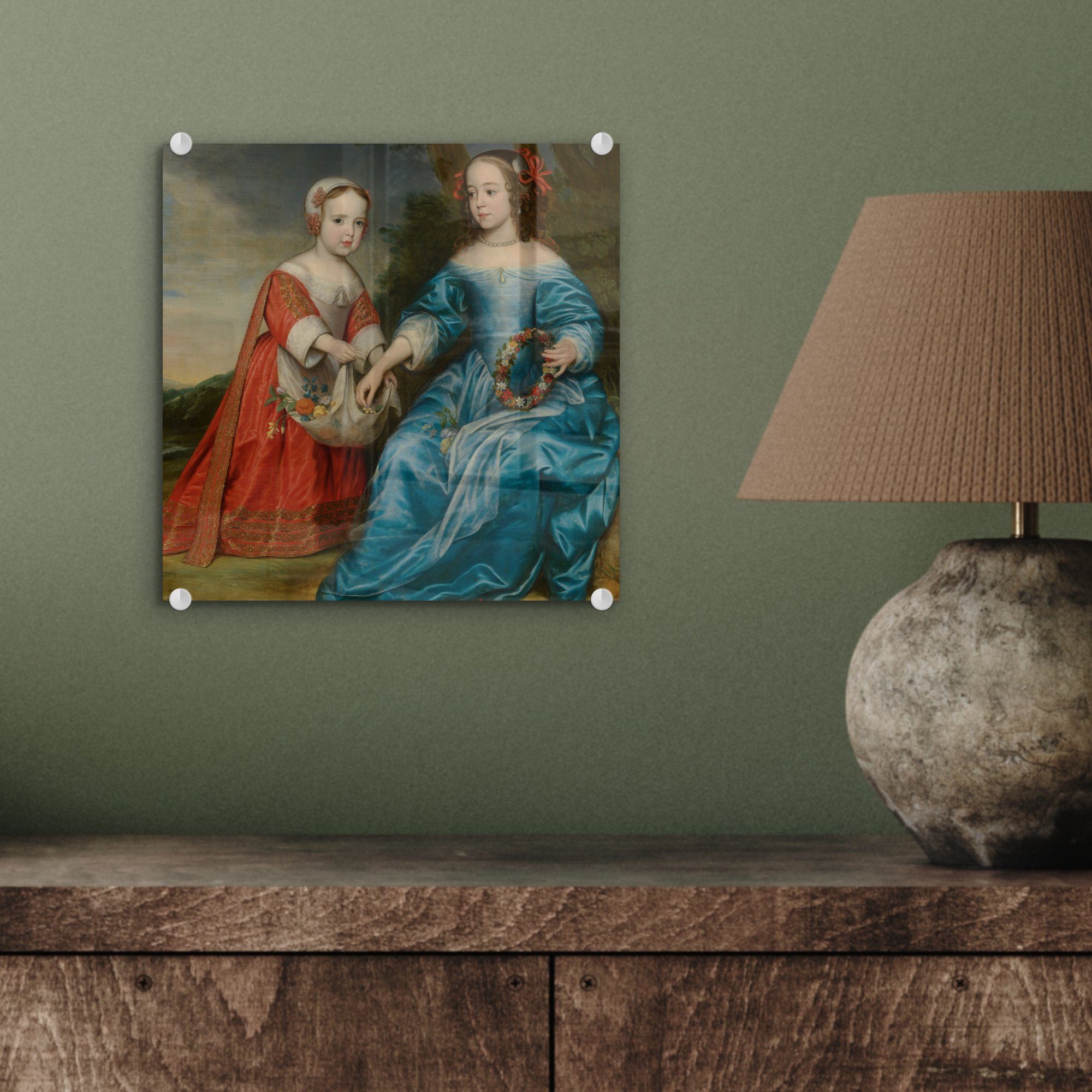 - und von - Maria Acrylglasbild III. Wandbild Foto Glas (1 Prinz Wilhelm seiner St), auf Doppelporträt Glasbilder Prinzessin, Tante - MuchoWow auf Wanddekoration Glas Bilder