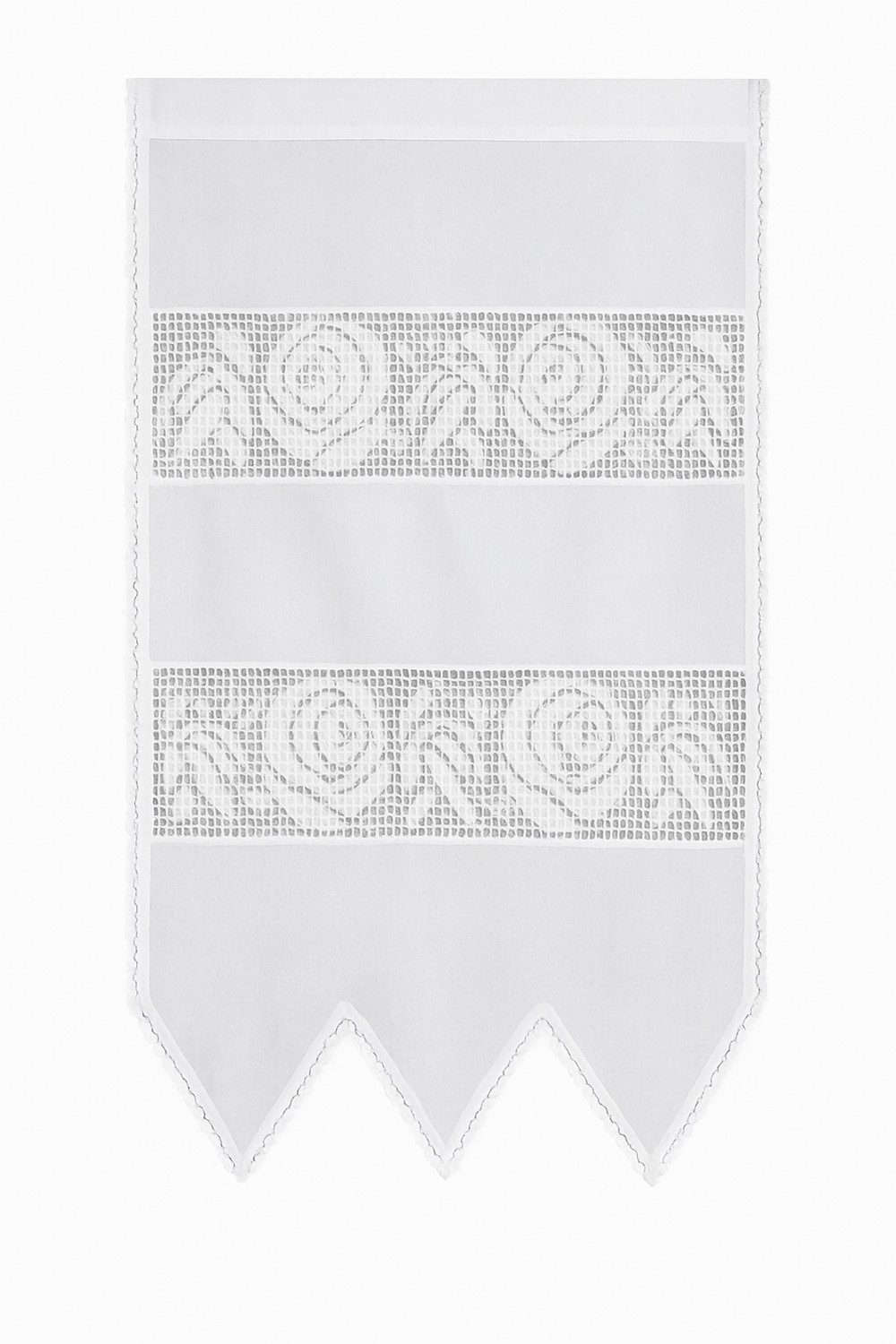 HOSSNER - ART OF HOME DECO Scheibengardine 45x75 cm (1 St), blickdicht, Baumwollmischung, Vintage, Romantische Stickerei