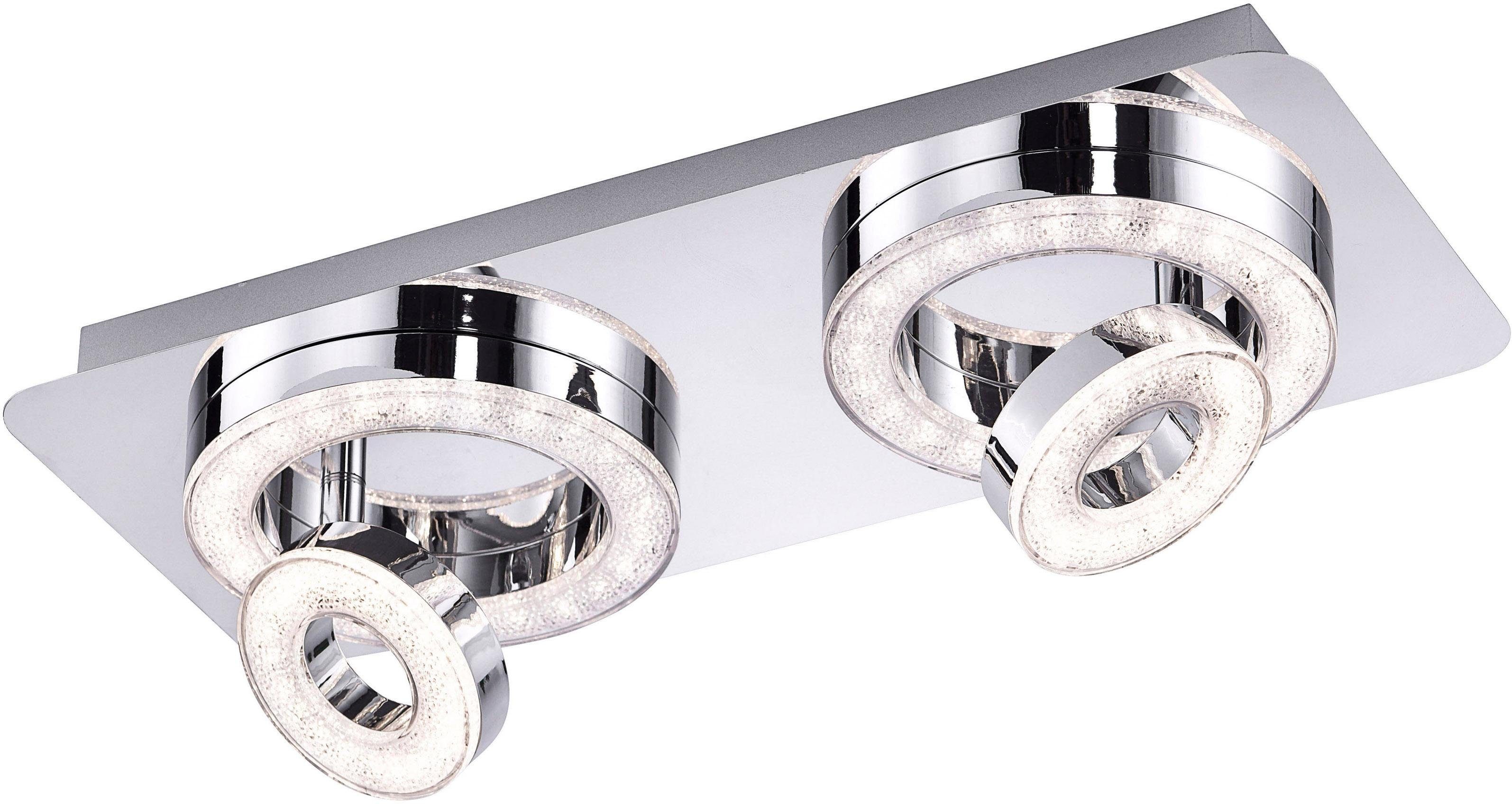 JUST LIGHT Deckenleuchte TIM, LED fest integriert, Warmweiß, Acryl mit Kris günstig online kaufen