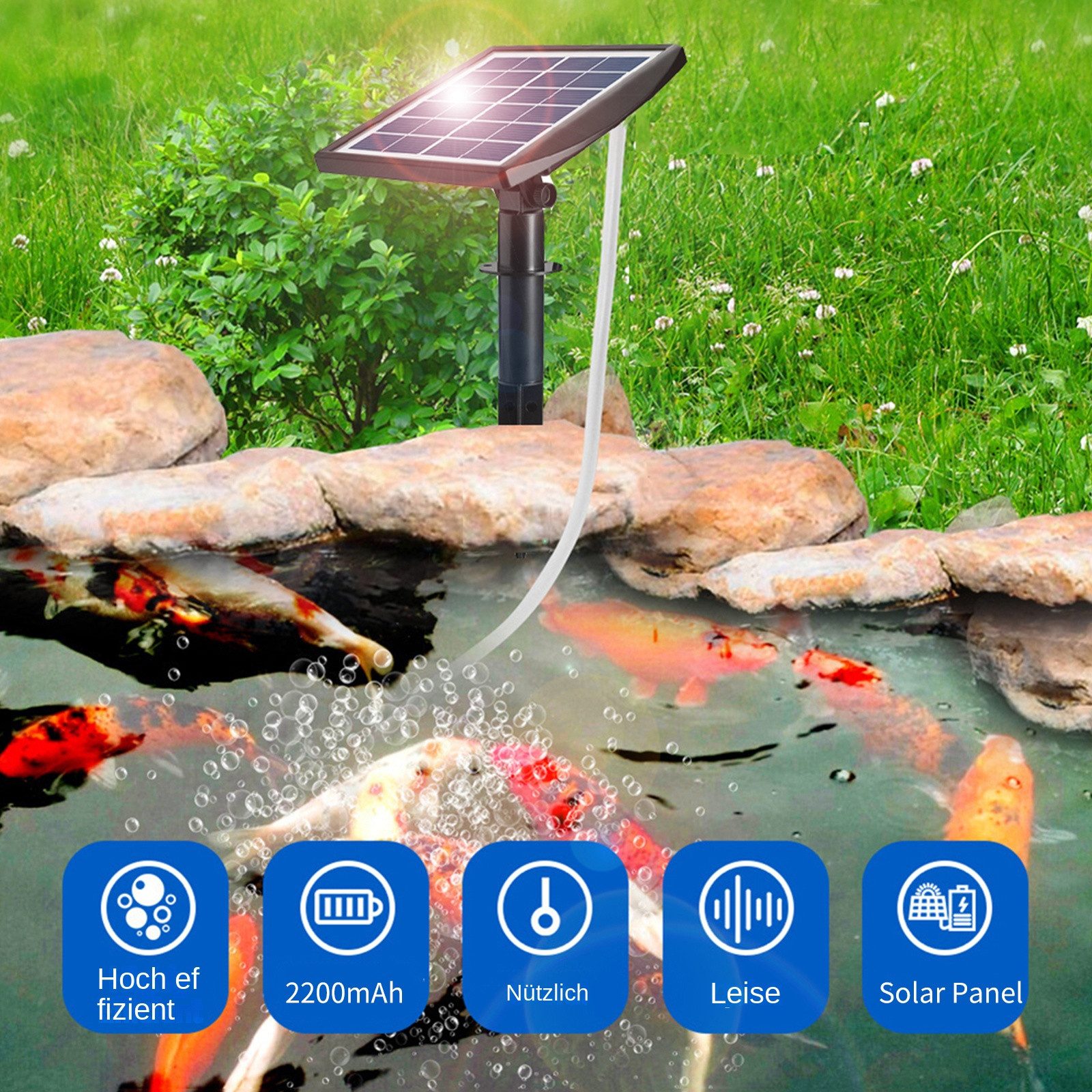 cocosity Teichpumpe Solar-Sauerstoffpumpe mit 2,4 m günstig online kaufen