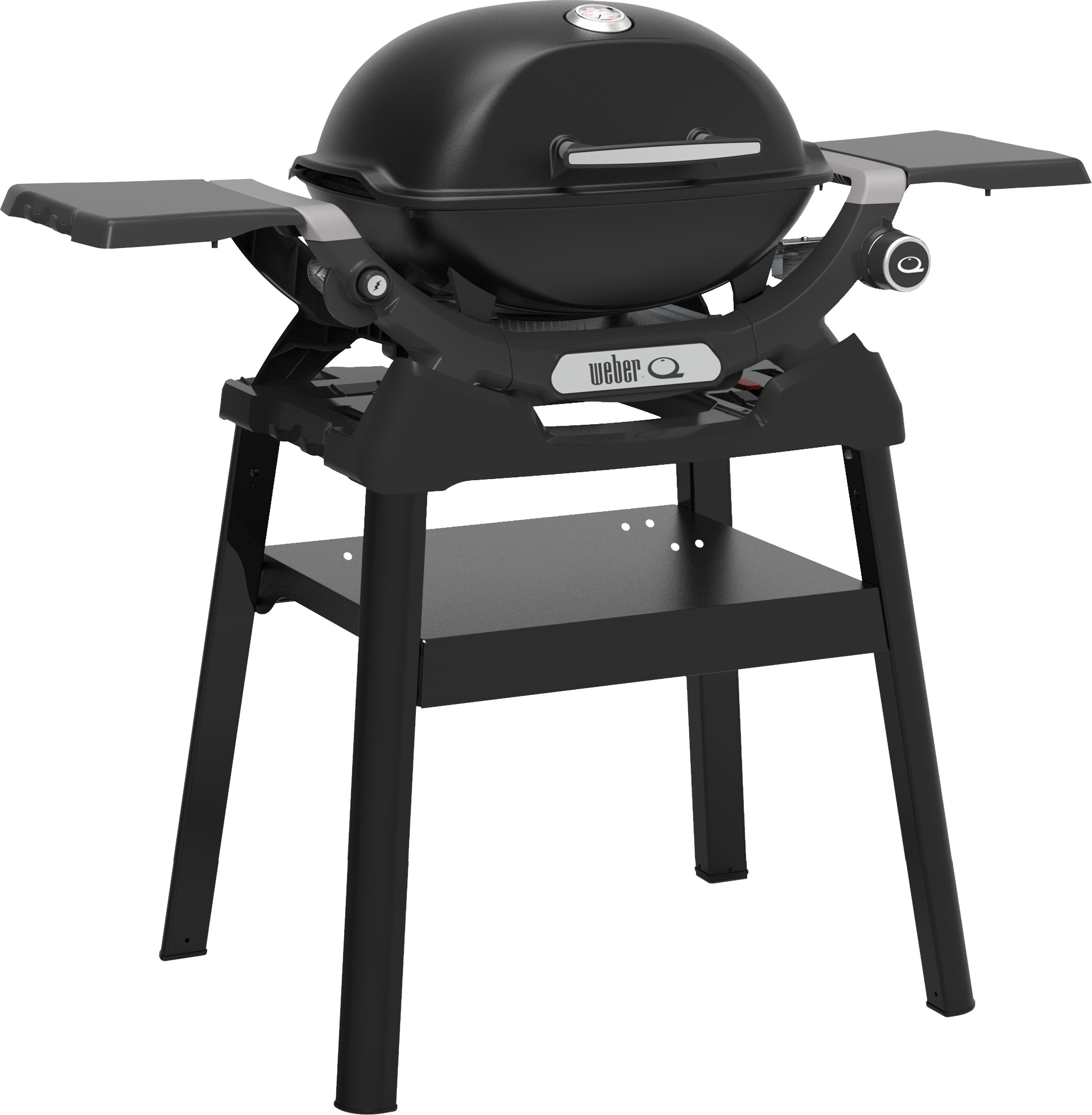 Weber Gasgrill Q1200N, Mit Deckelthermometer, abnehmbaren Seitentischen und Untergestell