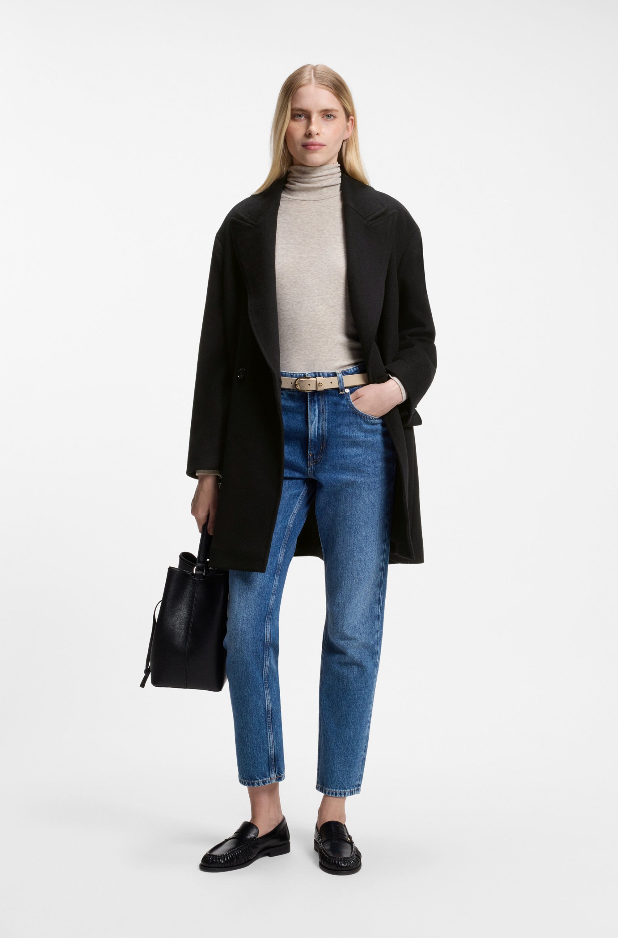 BOSS ORANGE Kurzmantel Calesarina Premium Damenmode Blazermantel aus Woll-Mix