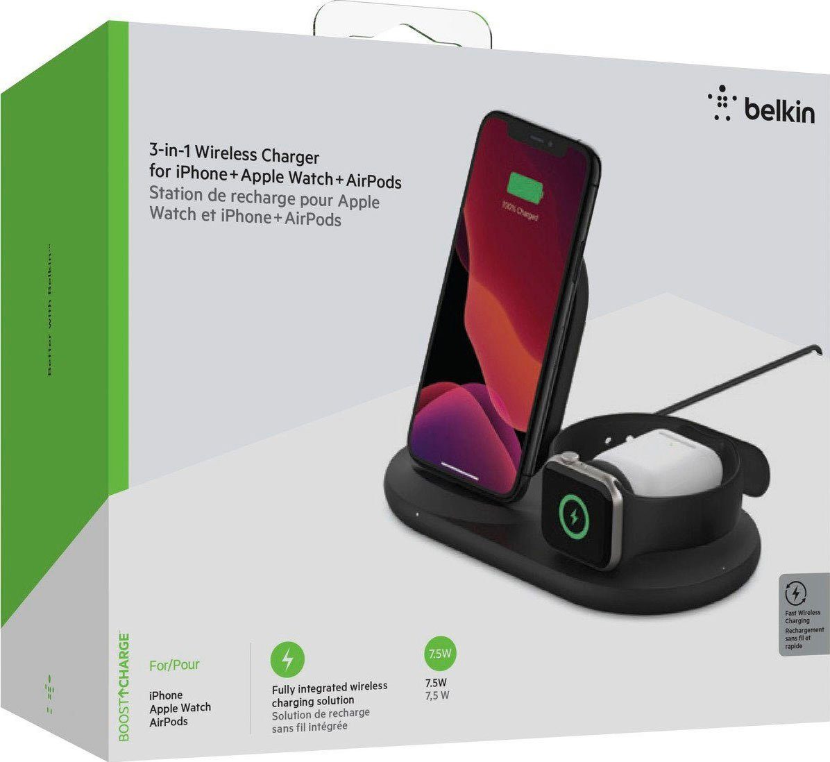 Belkin »3-in-1 Wireless Ladestation f. Apple« Wireless Charger online ...