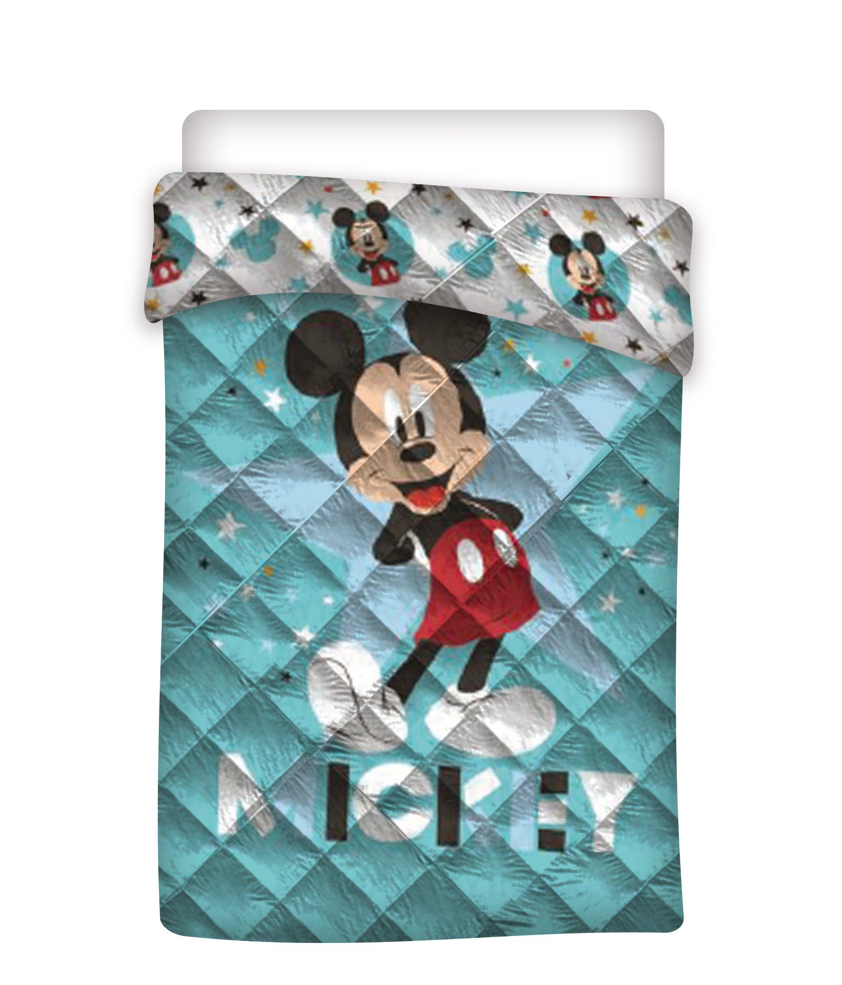 Wohndecke Mickey Mouse Steppdecke Bettdecke Decke 140 x 200 cm, AY!Max