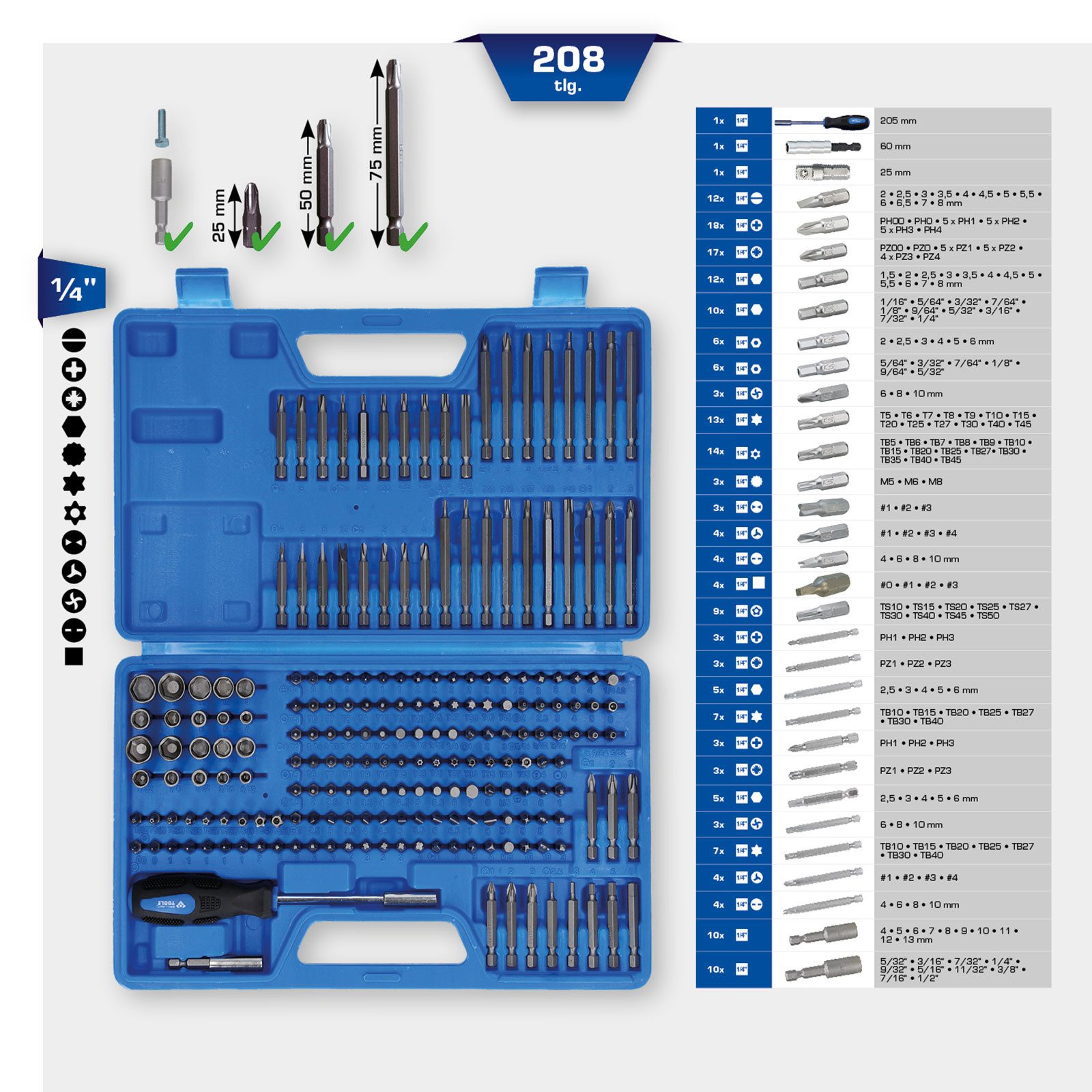 Thumbnail - Brilliant Tools Bit-Set BRILLIANT TOOLS Bit-Satz 208tlg. - BT053208