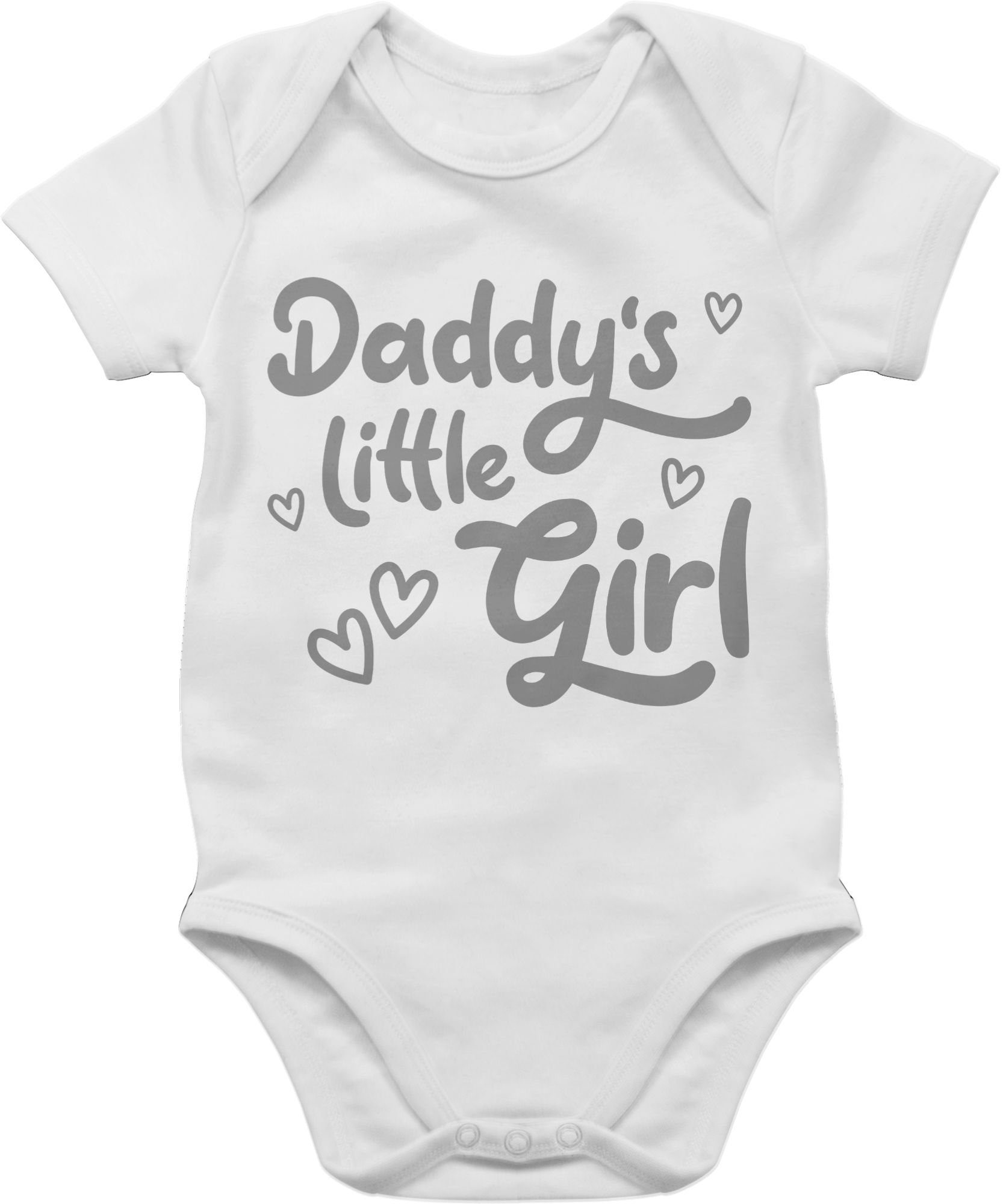 Shirtracer Shirtbody Daddy's little Girl süß grau Geschenk Vatertag Baby 1 Weiß