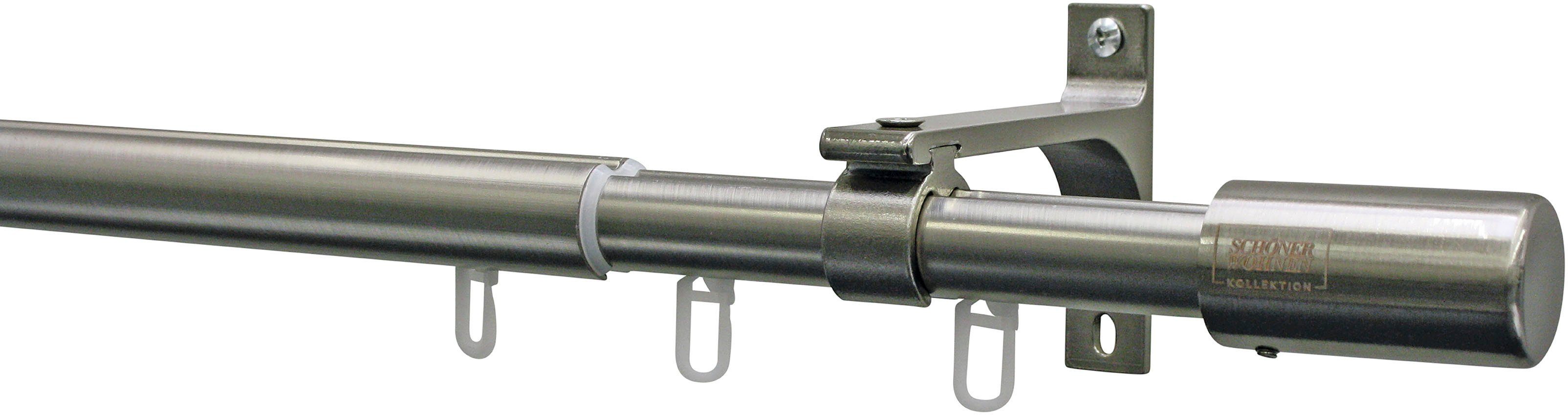 SCHÖNER WOHNEN-Kollektion Gardinenstange Set Mona mit Innenlauf I 1-Lauf, ausziehbar, Ø 19 mm, 1-läufig, mit Bohren, mit Bohren, verschraubt, Wandmontage, Zylinder, Serie Gardinenstangen