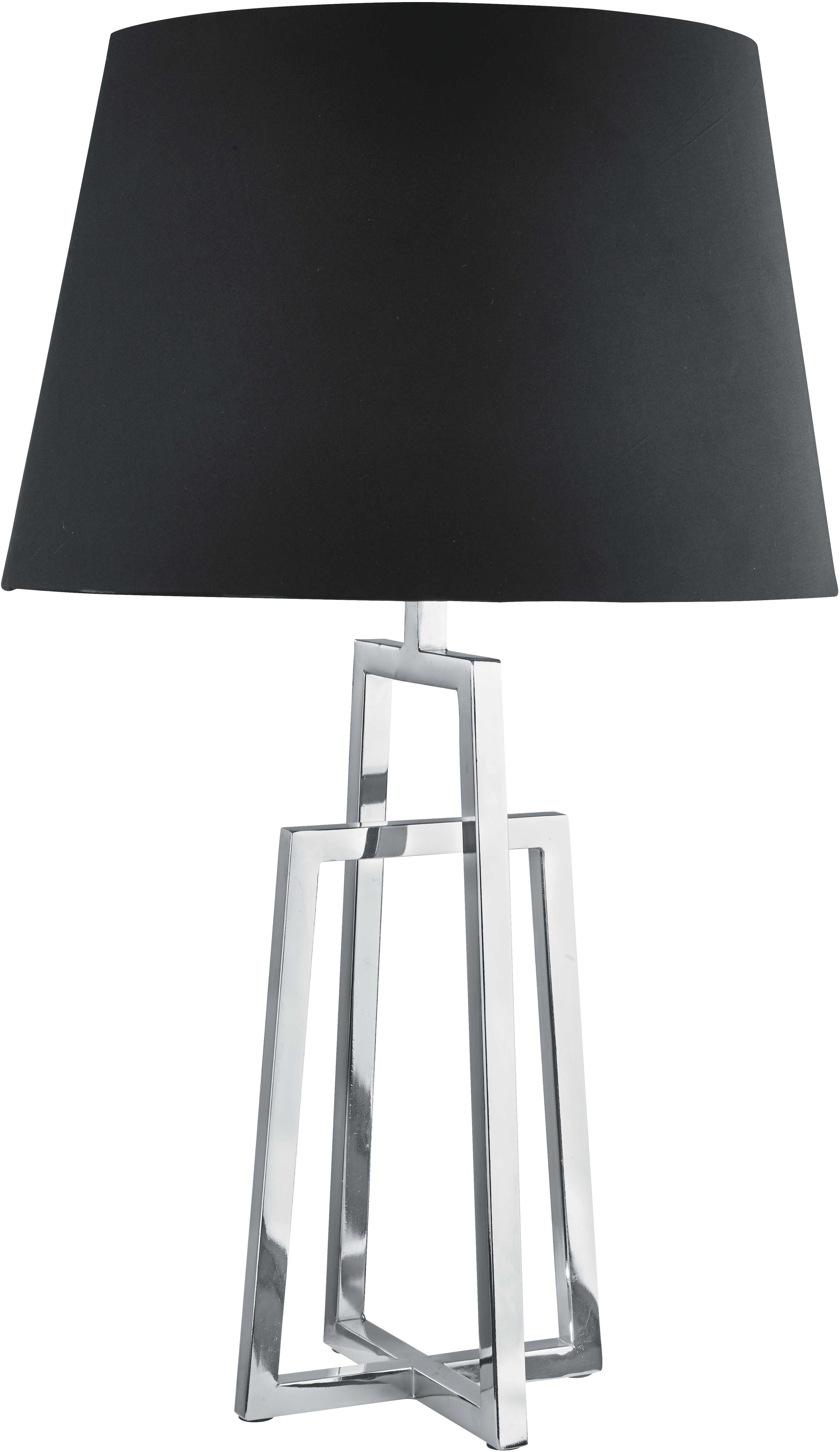 Searchlight Tischleuchte York Tischleuchte - Chromsockel & schwarzer Schirm, ohne Leuchtmittel