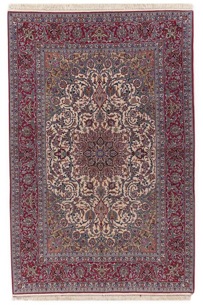 Orientteppich Isfahan Sherkat Seidenkette 157x233 Handgeknüpfter Orientteppich, Nain Trading, rechteckig, Höhe: 6 mm