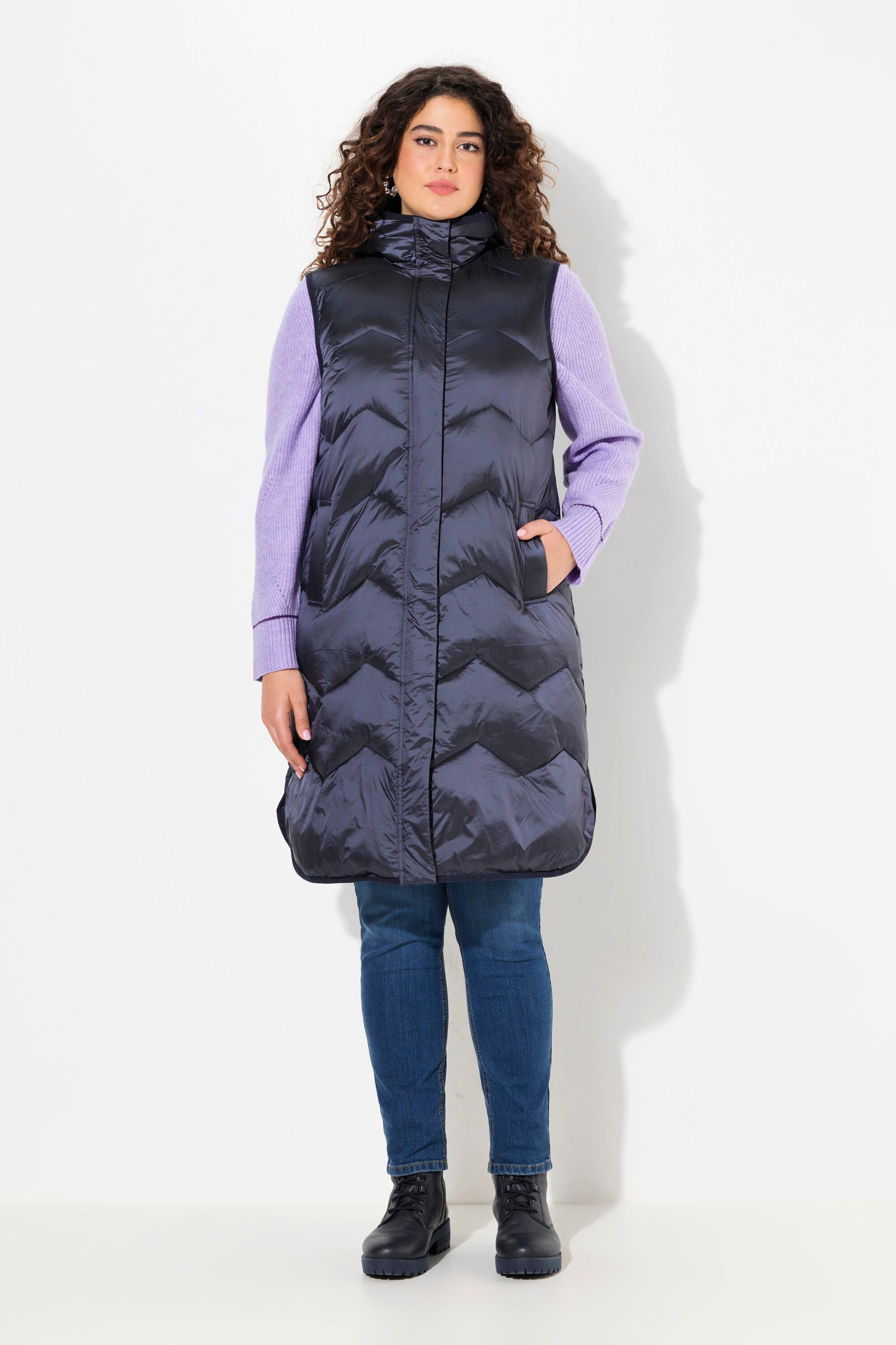 Ulla Popken Steppweste HYPRAR Funktions-Steppweste Kapuze Stehkragen günstig online kaufen