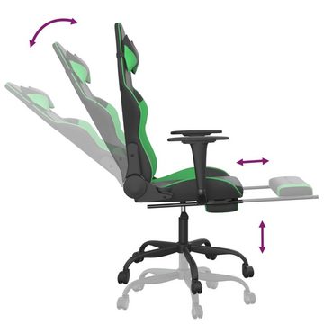 vidaXL Gaming-Stuhl Gaming-Stuhl mit Fußstütze Schwarz und Grün Kunstleder (1 St)