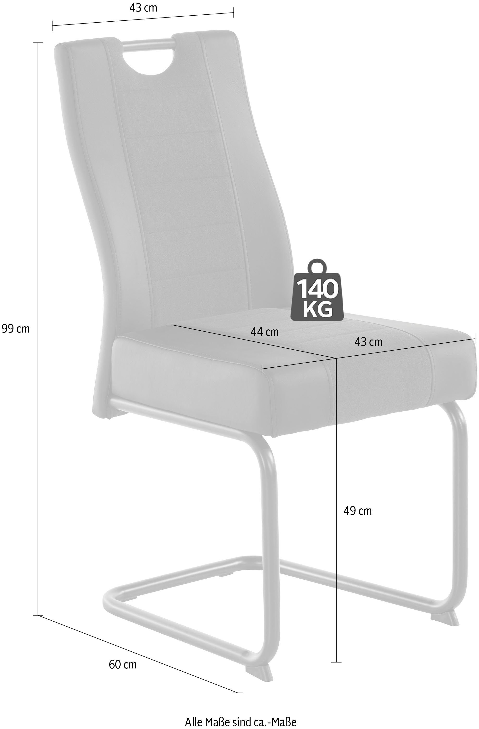 2 (Set, Schwarz/Anhtrazit St), Stuhl | Polsterung Federkern oder 2 S komfortable Erika Stück, HELA 4 Schwarz/Anhtrazit
