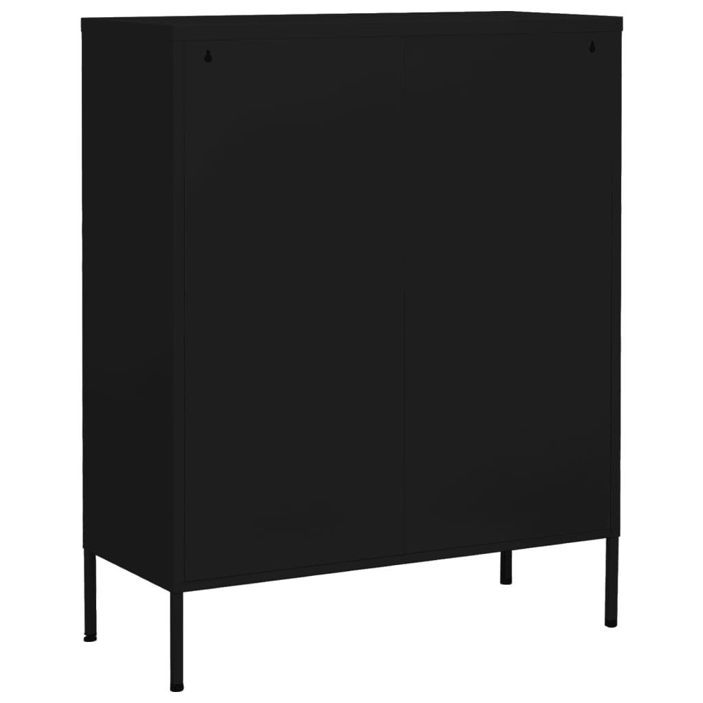 vidaXL (1-St) Lagerschrank Fächerschrank 80x35x101,5 Schwarz cm Stahl