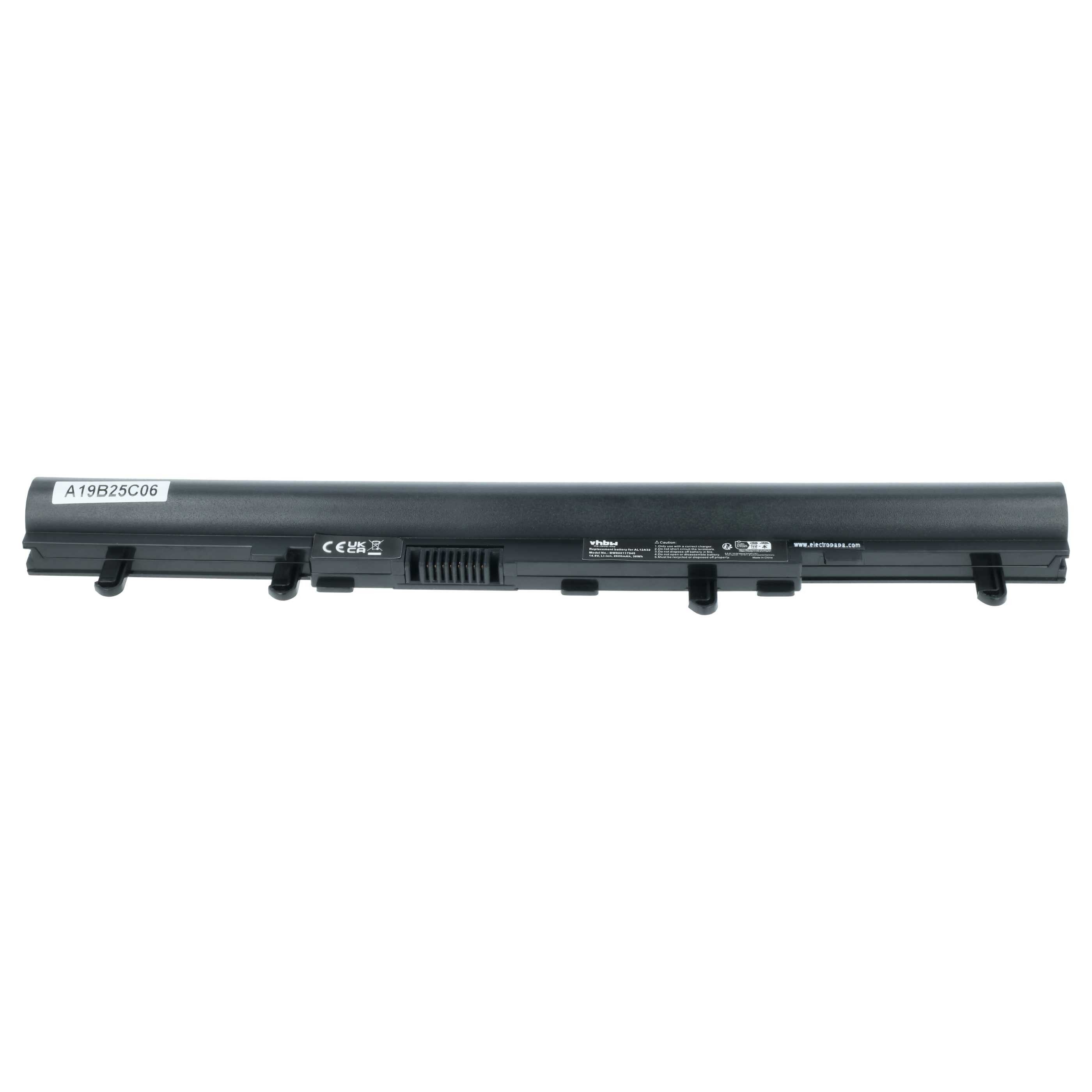 vhbw Akku passend für Acer Aspire V5-471PG, V5-551, V5-531P, V5-531G, Laptop-Akku Akku Li-Ion 2600 mAh (14,8 V, 1 St), Leistungsfähiger Austausch-Akku für Notebook, Wiederaufladbar, Jede