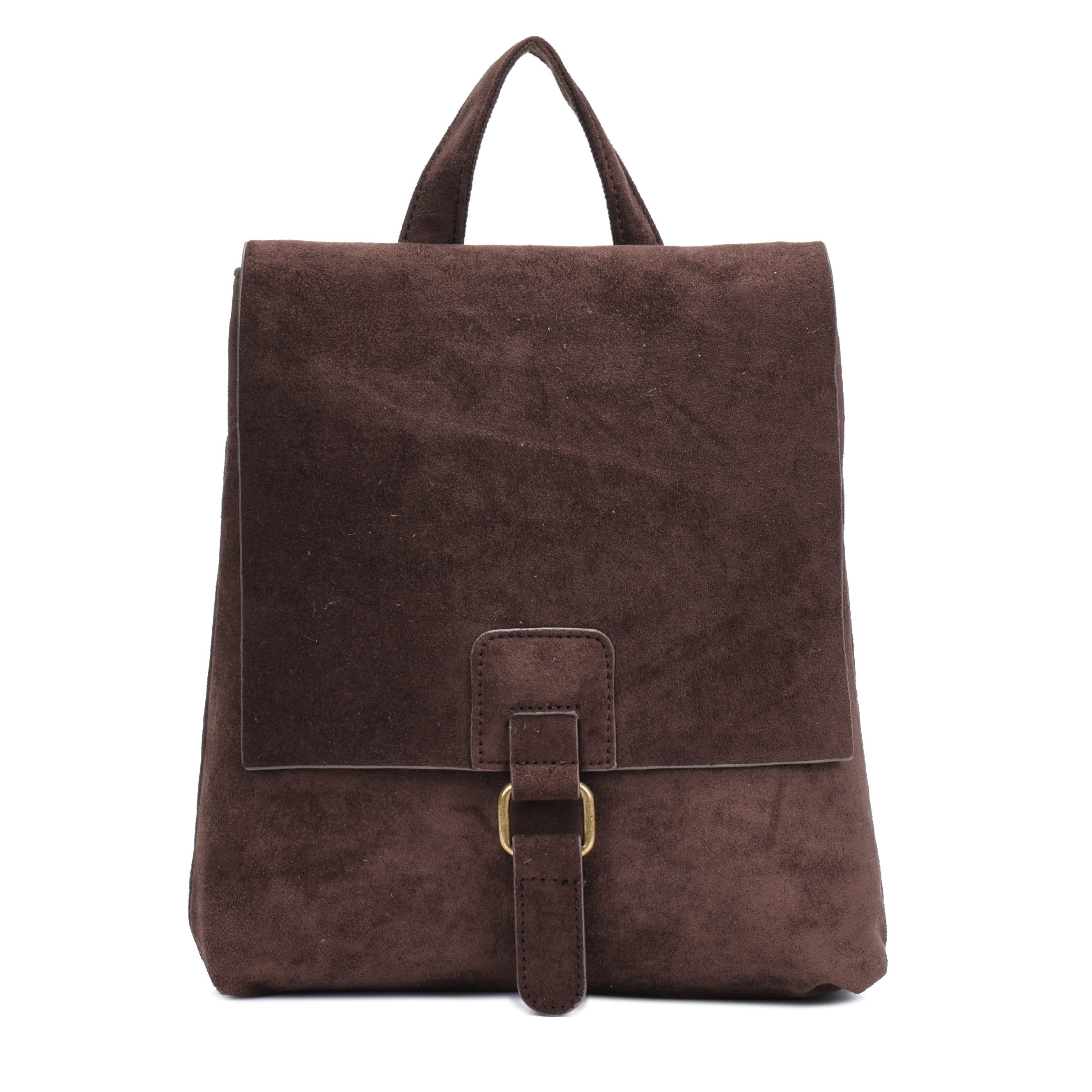 MIRROSI Tagesrucksack Damen auch als Crossbody Bag 2 in 1, Wildleder-Optik (ca. 24 x 7 x 27 cm), Cityrucksack, Daypack, Tragegriff & verstellbaren Riemen