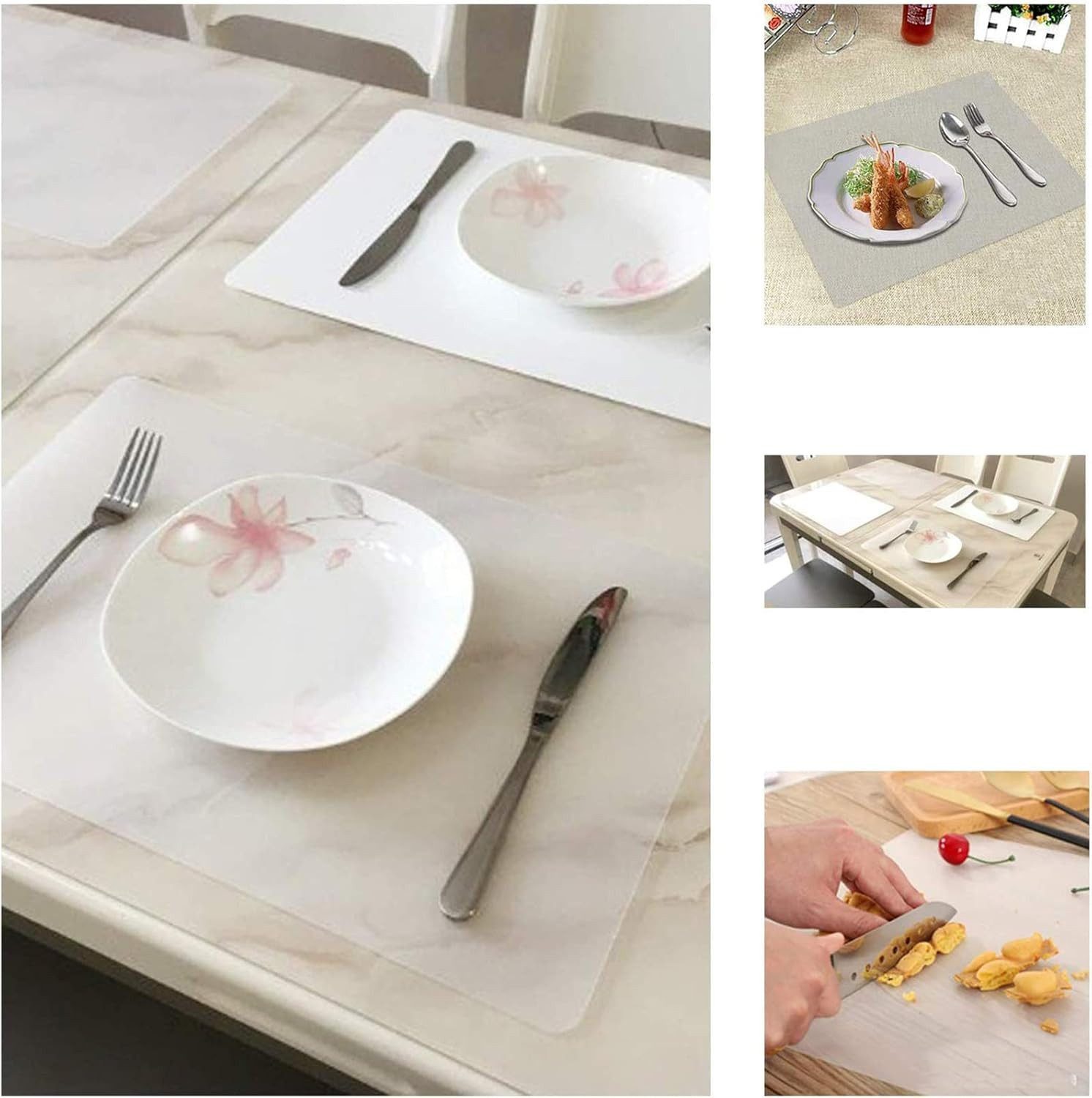 FELIXLEO Platzset Tischset Transparent Abwaschbar Platzdeckchen Set, (16-St)