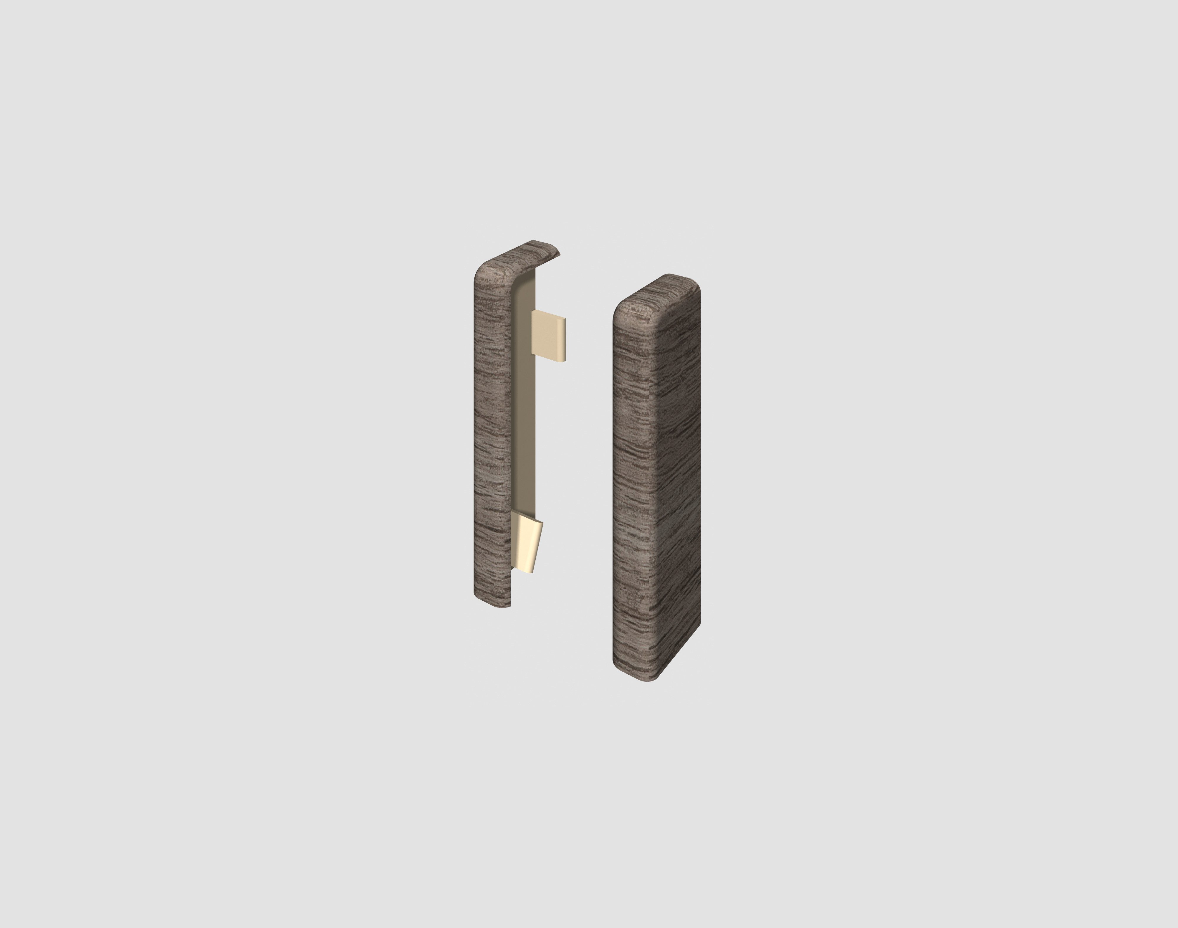 EGGER Sockelleisten-Endstücke Eiche anthrazit, L: 2.2 cm, H: 5.9 cm, 2-St., neues kubisches Profil; 2 Stück