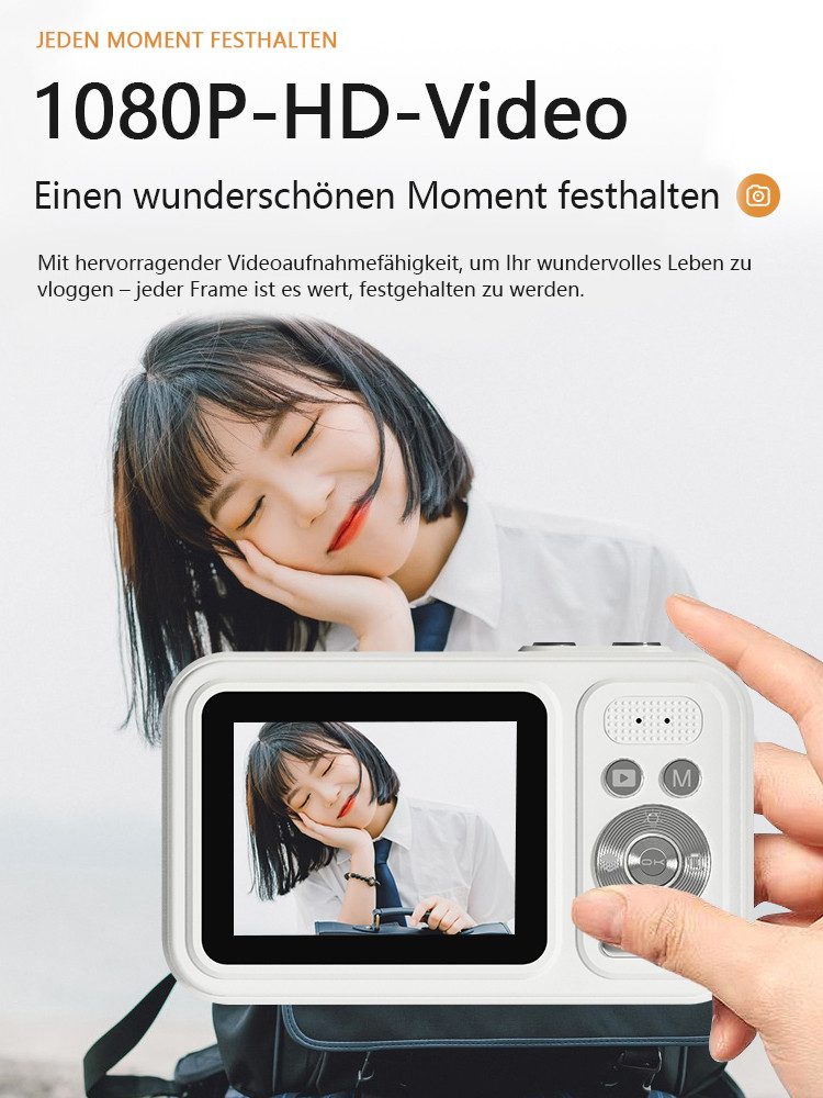 Tekoo Digitalkamera für Einsteiger, 48MP Full HD inkl. 32GB Karte & 16x Zoom Kompaktkamera (HD Autofokus Objektiv, 48 MP, 1x opt. Zoom, inkl. 8-teiliges Komplettset inklusive 32GB Speicherkarte, 48MP Auflösung, Inklusive 32GB Speicherkarte)