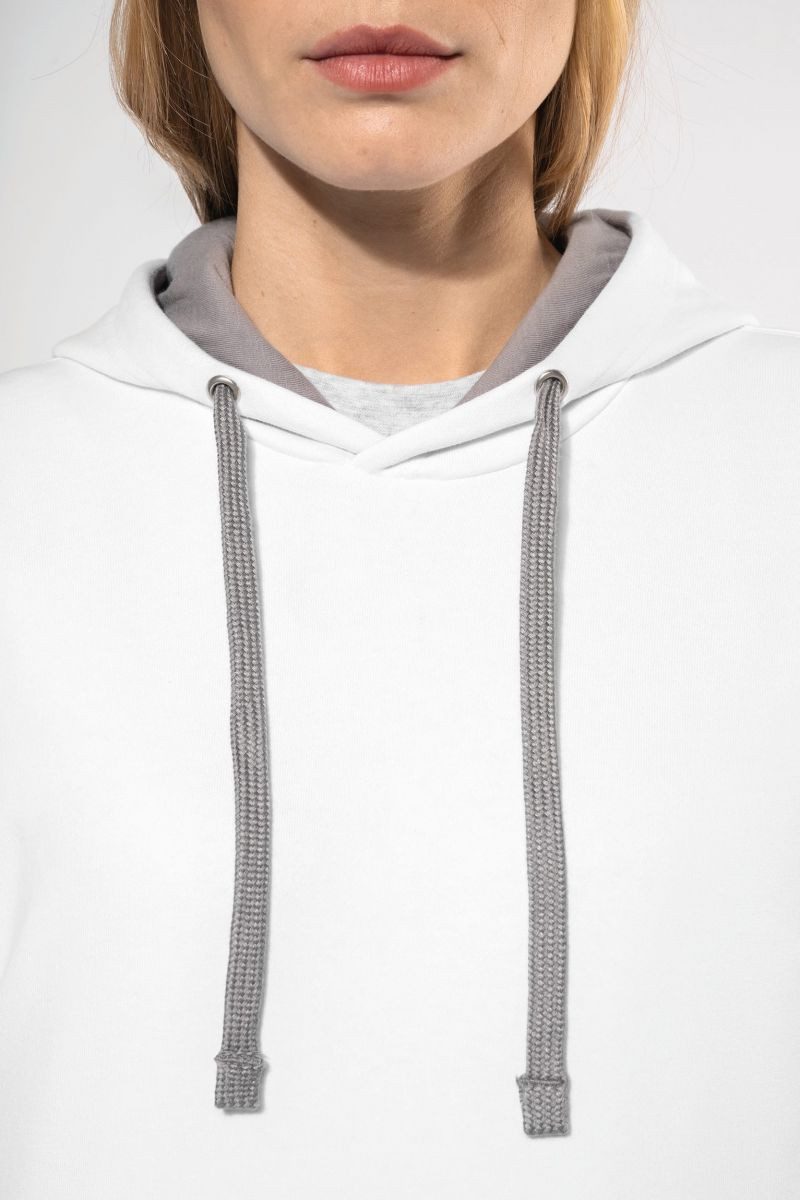 Kariban Kapuzenpullover Damen-kapuzensweatshirt bicolor