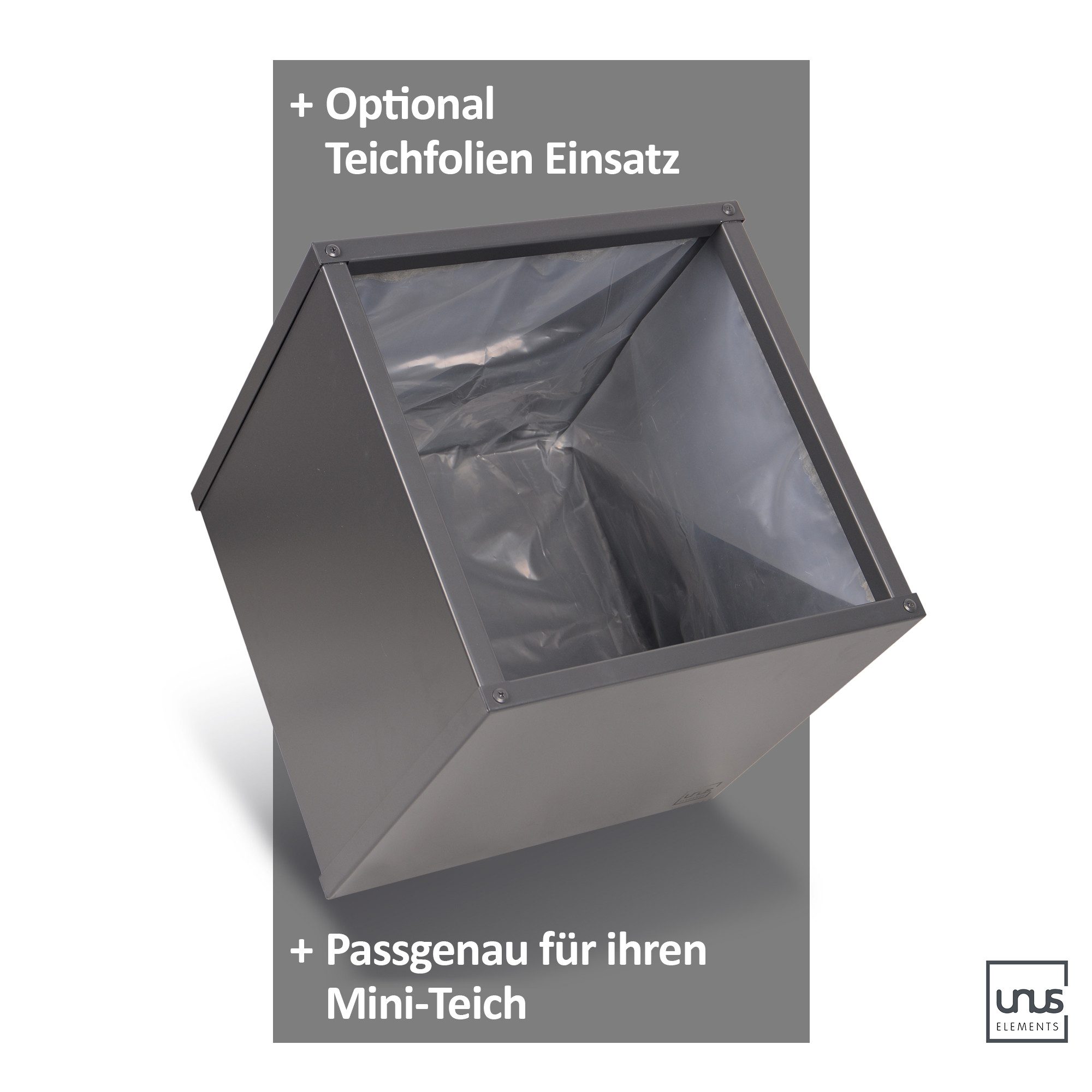 UNUS ELEMENTS Hochbeet Blumenkübel verschiedene Größen (anthrazit), Hochbeet, Pflanzkasten Metall, Kräuterbeet Metall, Pflanzkübel