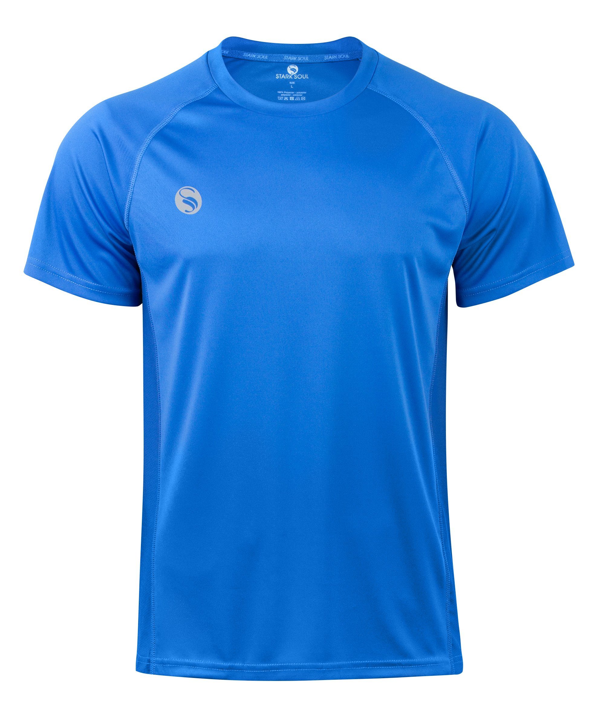 Stark Soul® Funktionsshirt Sportshirt, Fitness T-Shirt "Reflect", Kurzarm Funktionsshirt mit seitlichen Mesh-Einsätzen Blau
