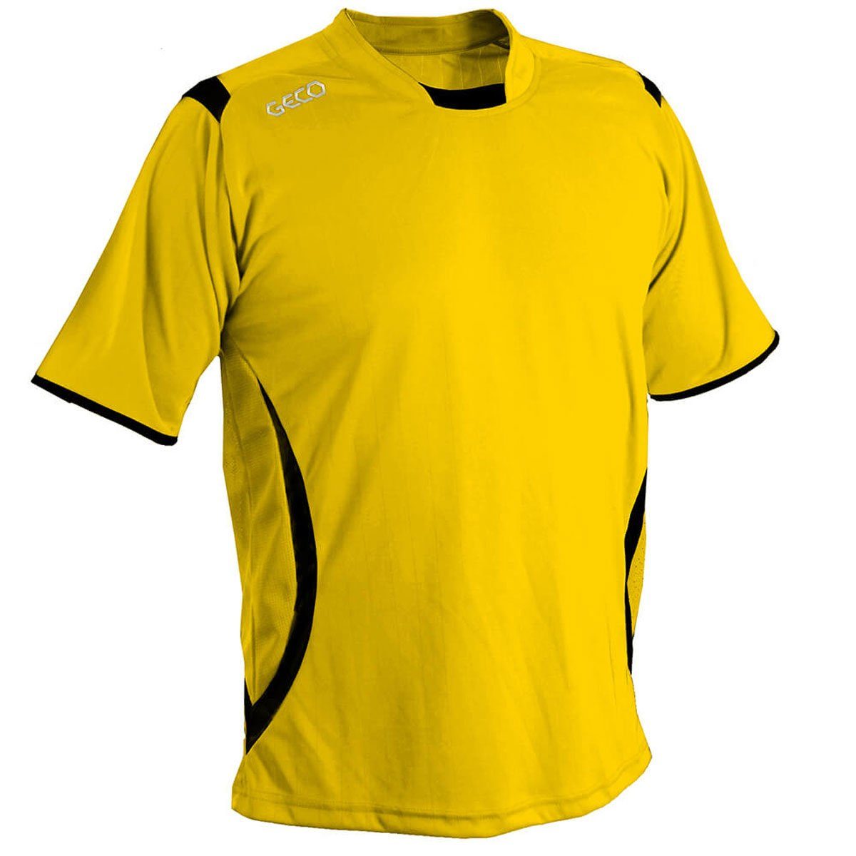 Fußballtrikot Mesh Fußball Levante Einsätze gelb/schwarz kurzarm zweifarbig Geco Fußballtrikot seitliche Trikot Sportswear Geco