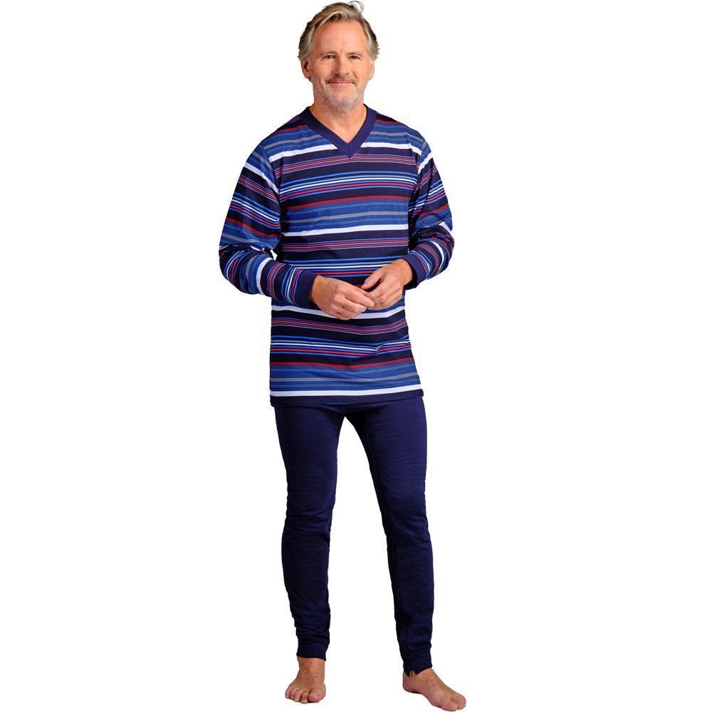 4CARE Schlafoverall 4Care Herren-Hansop-Overall lang 1091 mit Bein- un