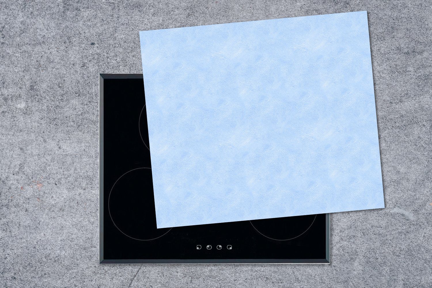 MuchoWow Herdblende-/Abdeckplatte Induktionsschutz Ceranfeldabdeckung 60x52 cm, Blau Vinyl, - - tlg), (1 - nutzbar, Leder Tierfell, Mobile Arbeitsfläche