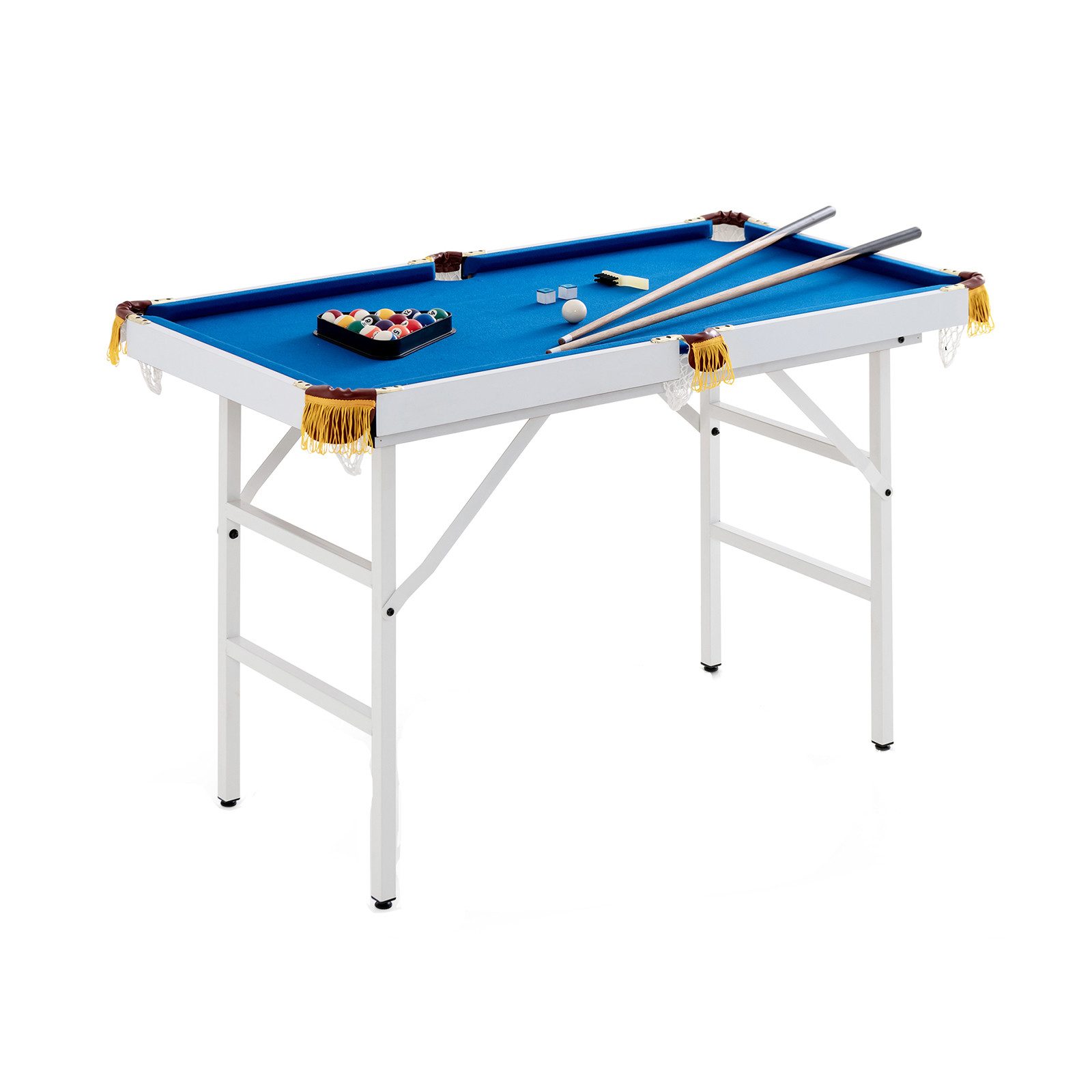 COSTWAY Billardtisch, 122cm klappbar Spieltisch mit 2 Queue, Kugelset