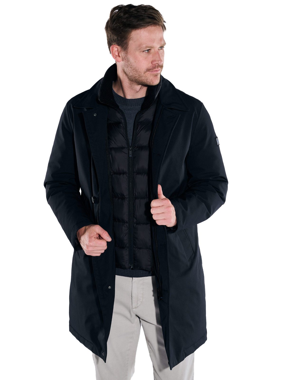 ENGBERS GERMANY Kurzmantel ENGBERS GERMANY Herren Mantel mit Funktionsdetails, Saphirblau