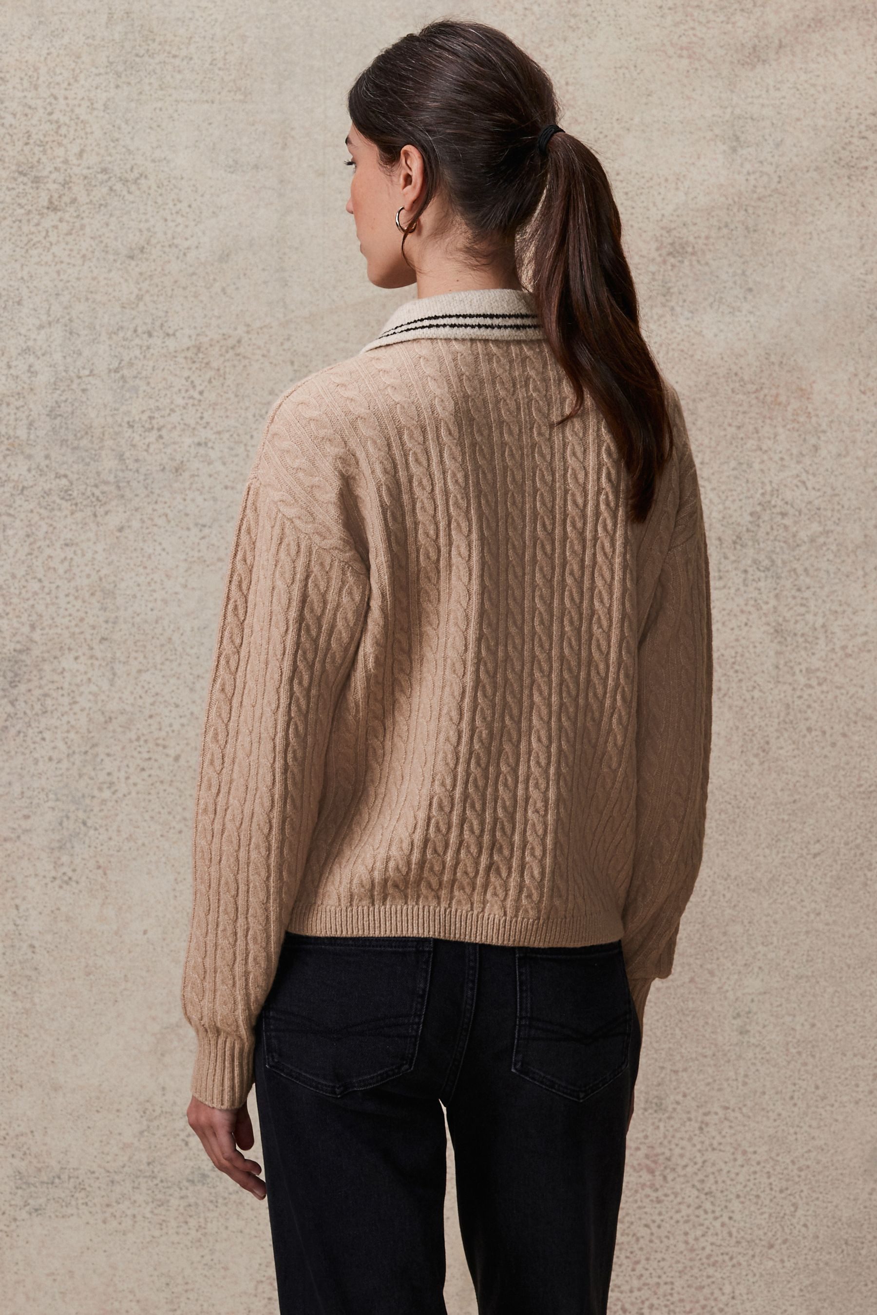 Next Polokragenpullover Polokragen-Pullover mit Zopfmuster (1-tlg) günstig online kaufen