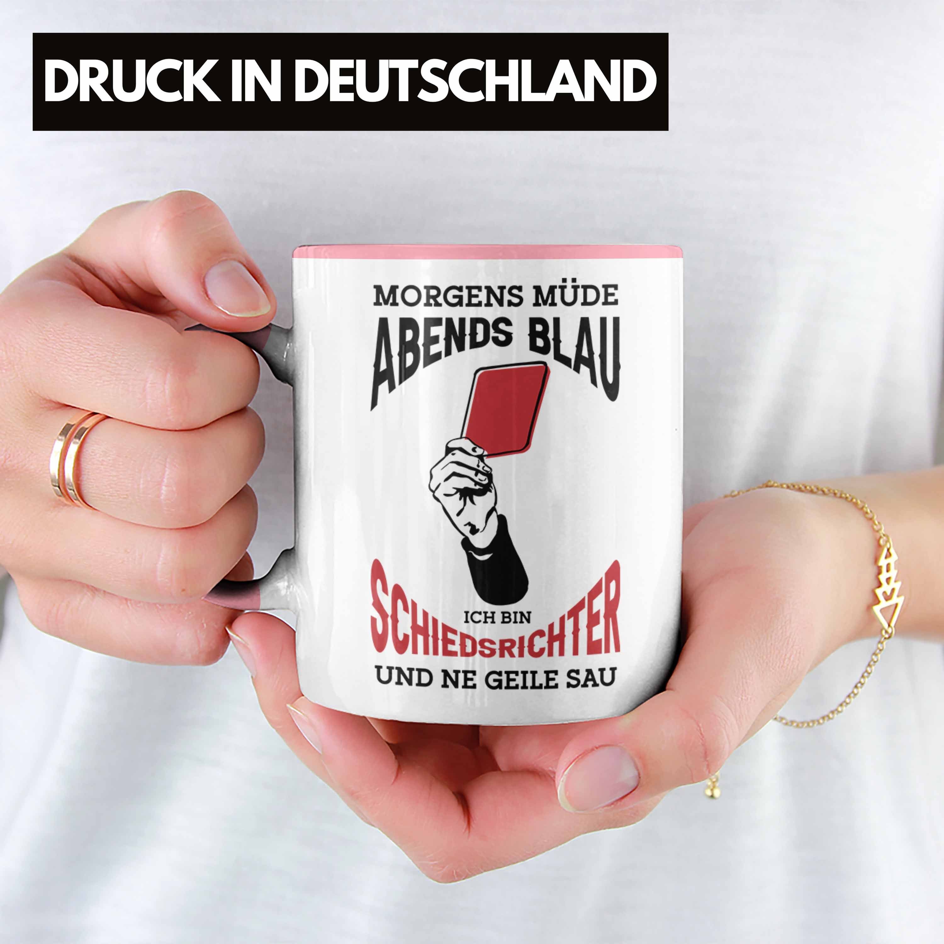 Trendation Tasse Schiedsrichter für Geschenk Rosa Tasse mit Schiedsrichter Spruch