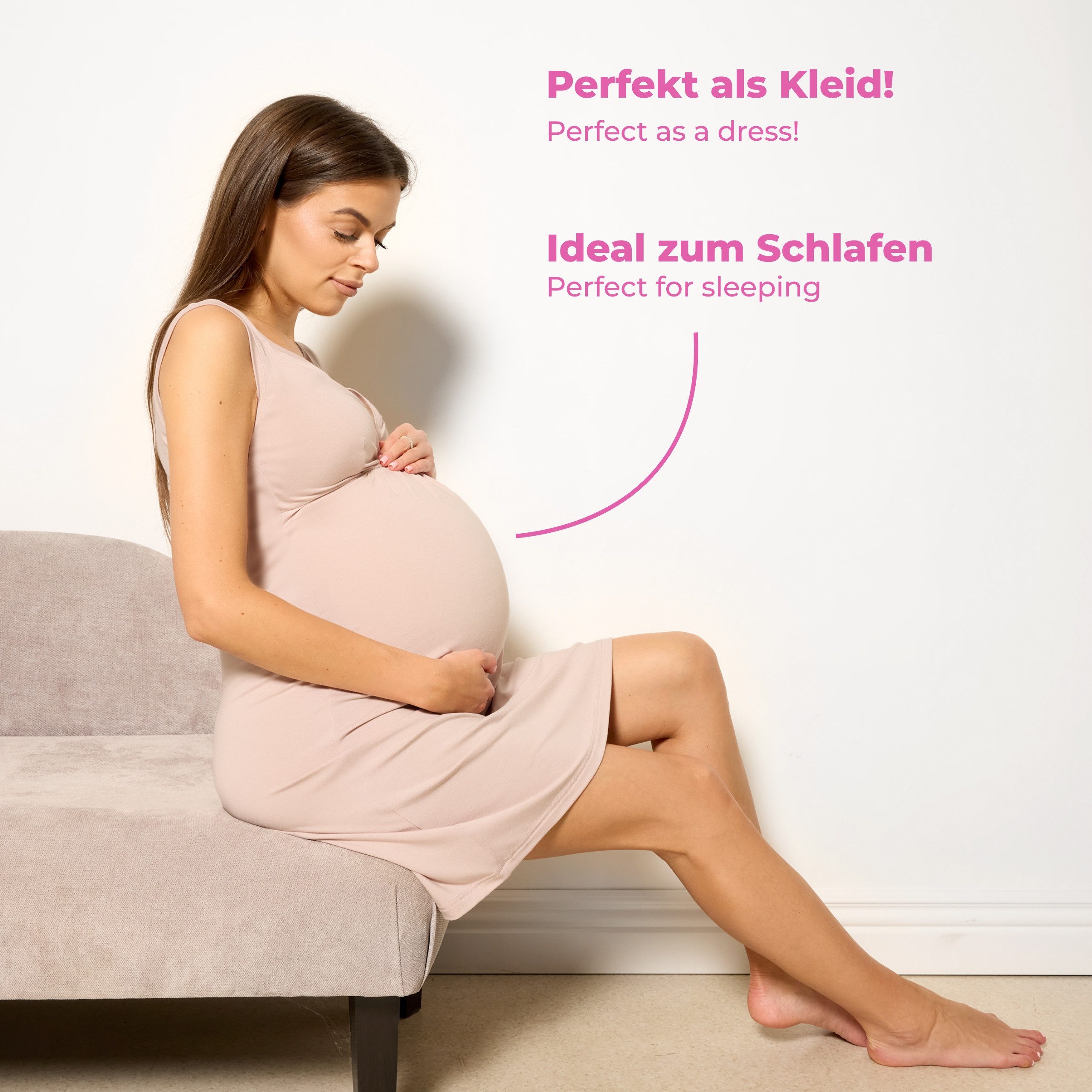Merry Style Umstandsnachthemd Nachthemd Damen Schwangerschaft Stillnachthemd Nachtwäsche MS10-467 (1-tlg) – Bild 5 von 5