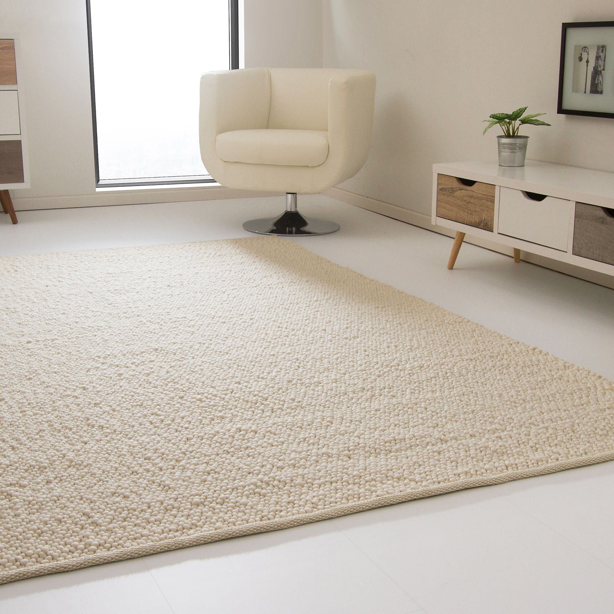 Steffensmeier Wollteppich Lech Mit Fusselstopp, Rechteckig, Handwebteppich, günstig online kaufen