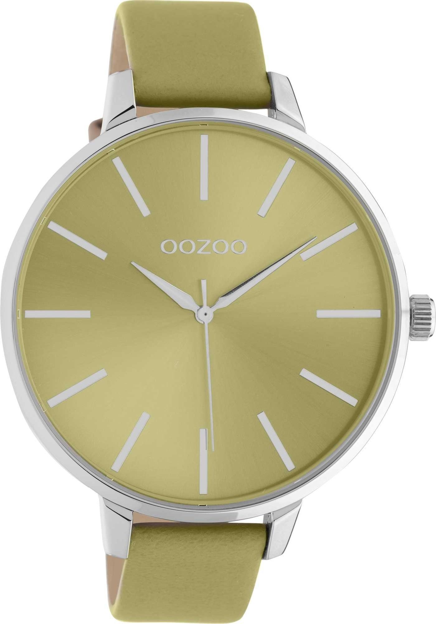 OOZOO Quarzuhr Oozoo Damen Fashion-Style, Timepieces, 364 rund, 48mm) Lederarmband, Damenuhr Batterietyp Armbanduhr Quarzlaufwerk. extra groß (ca. Hochwertiges (SR621SW) TMI